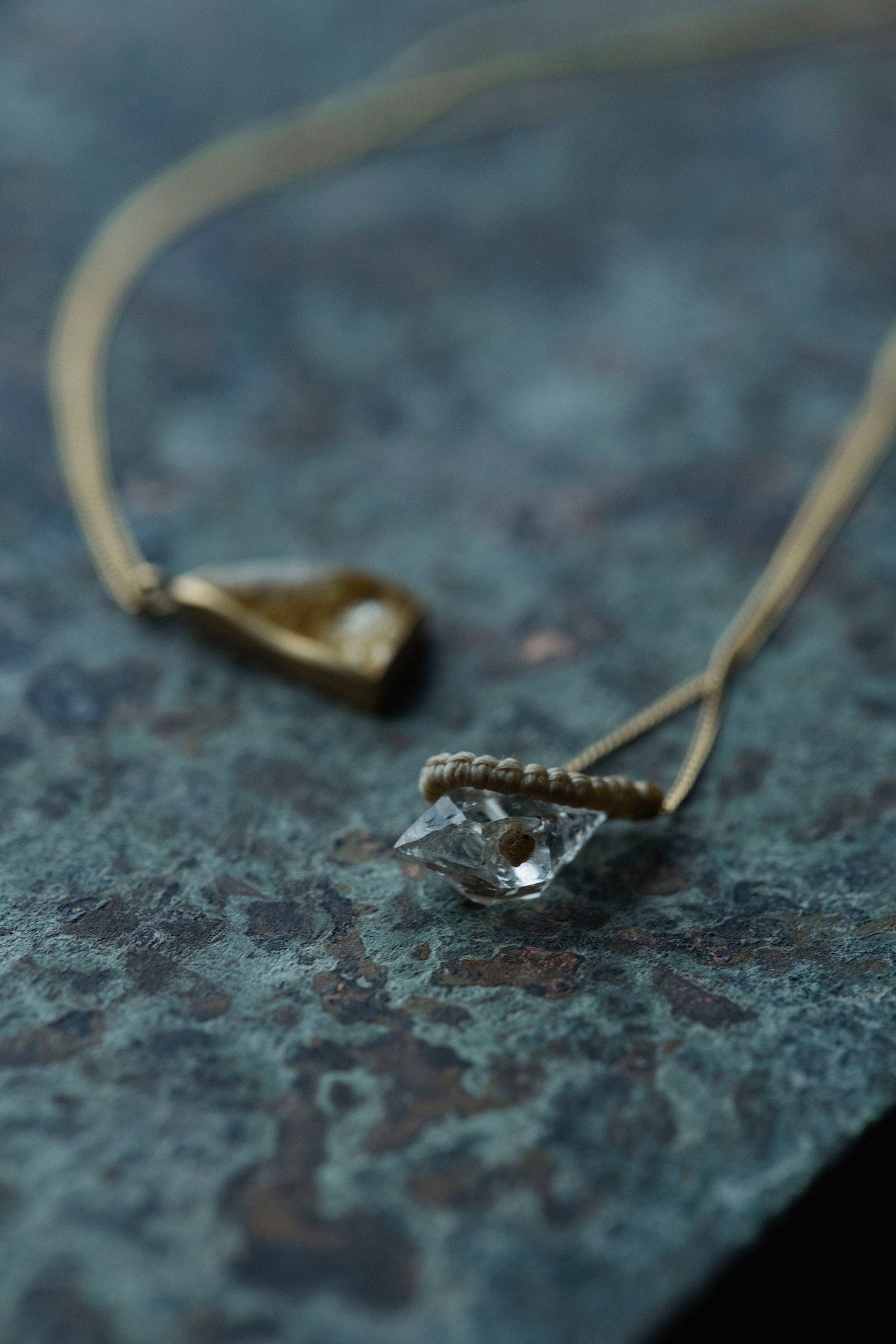 18K necklace ( 18K rutile quartz )