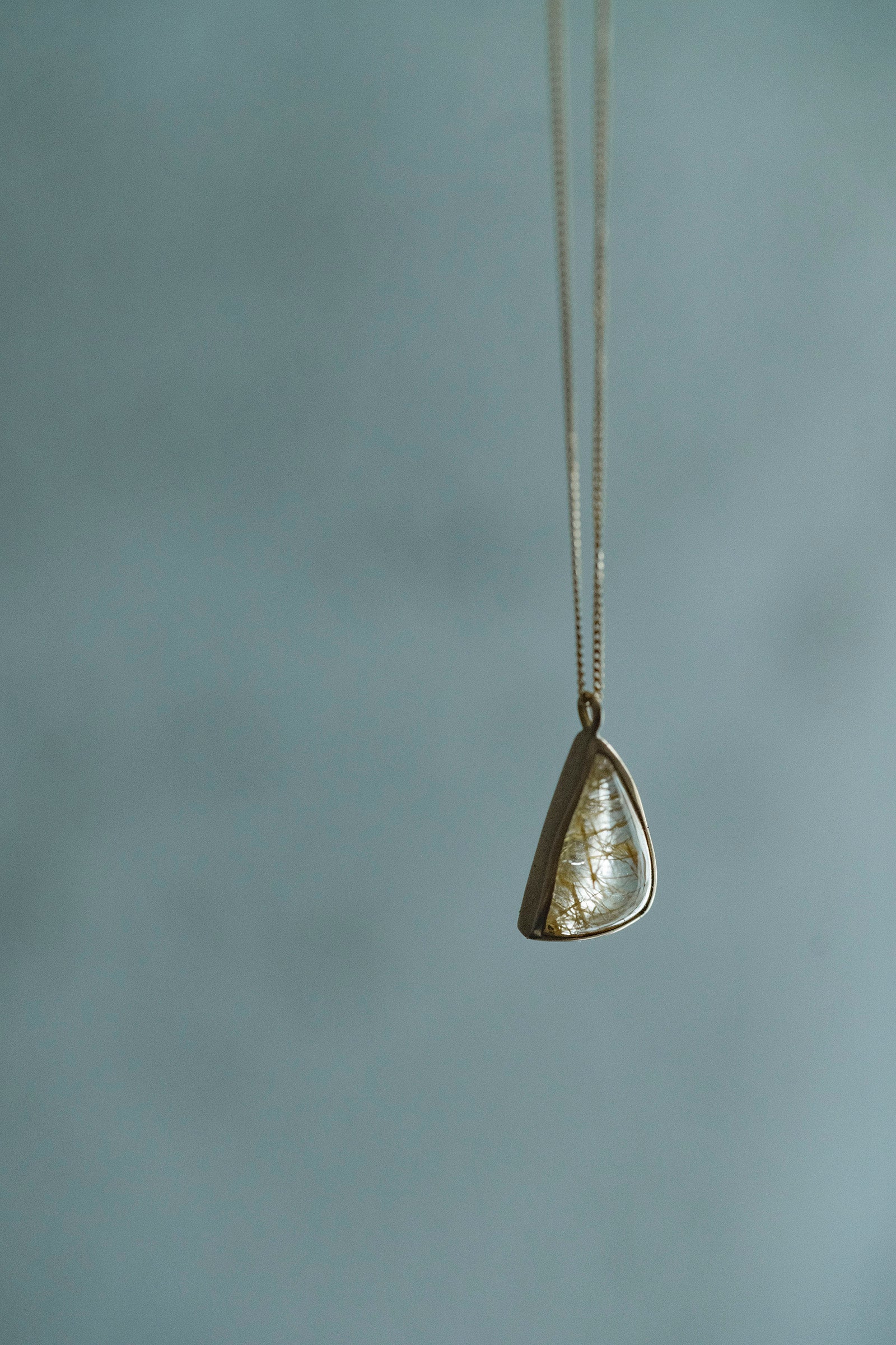 18K necklace ( 18K rutile quartz )