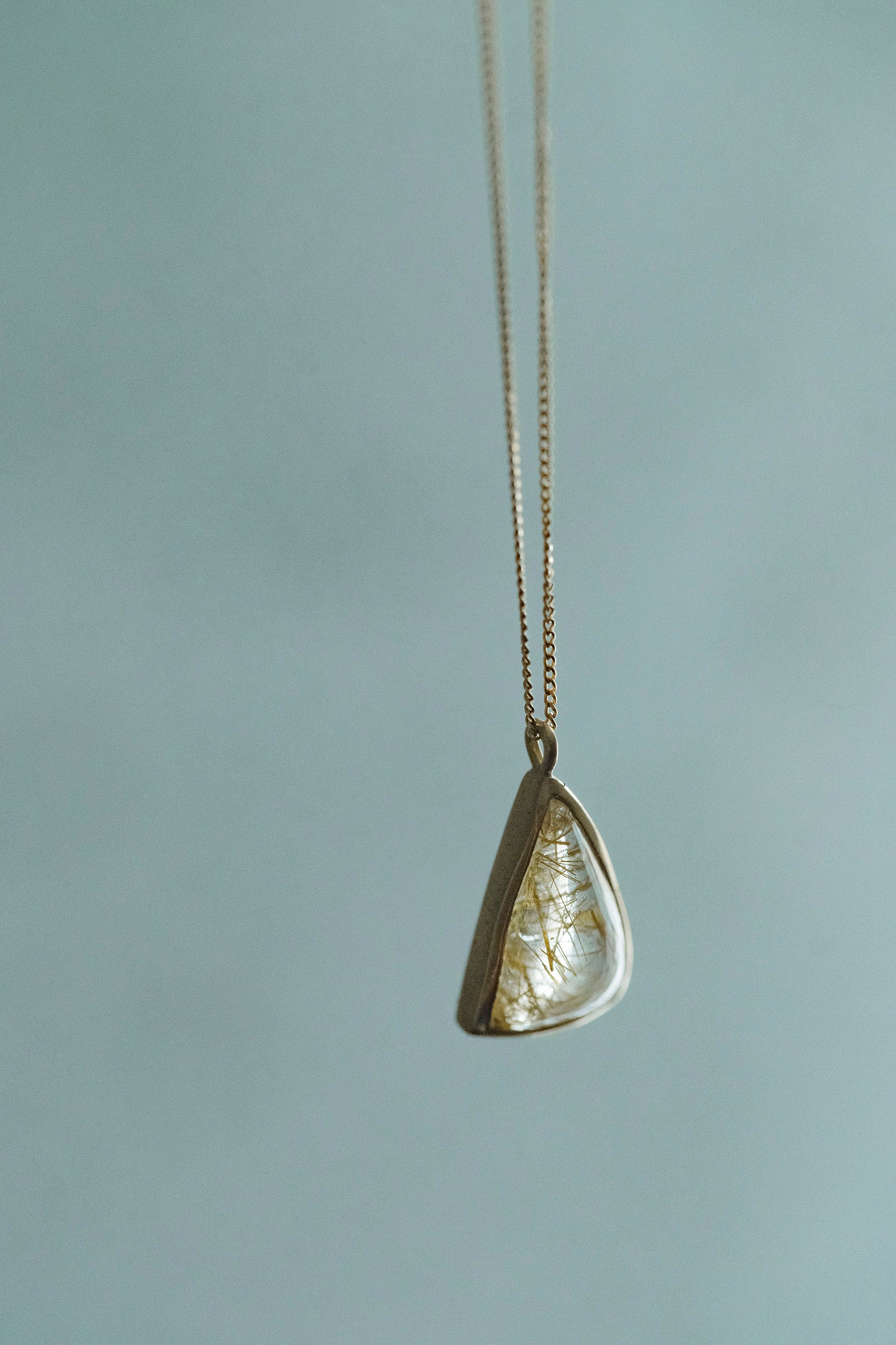 18K necklace ( 18K rutile quartz )