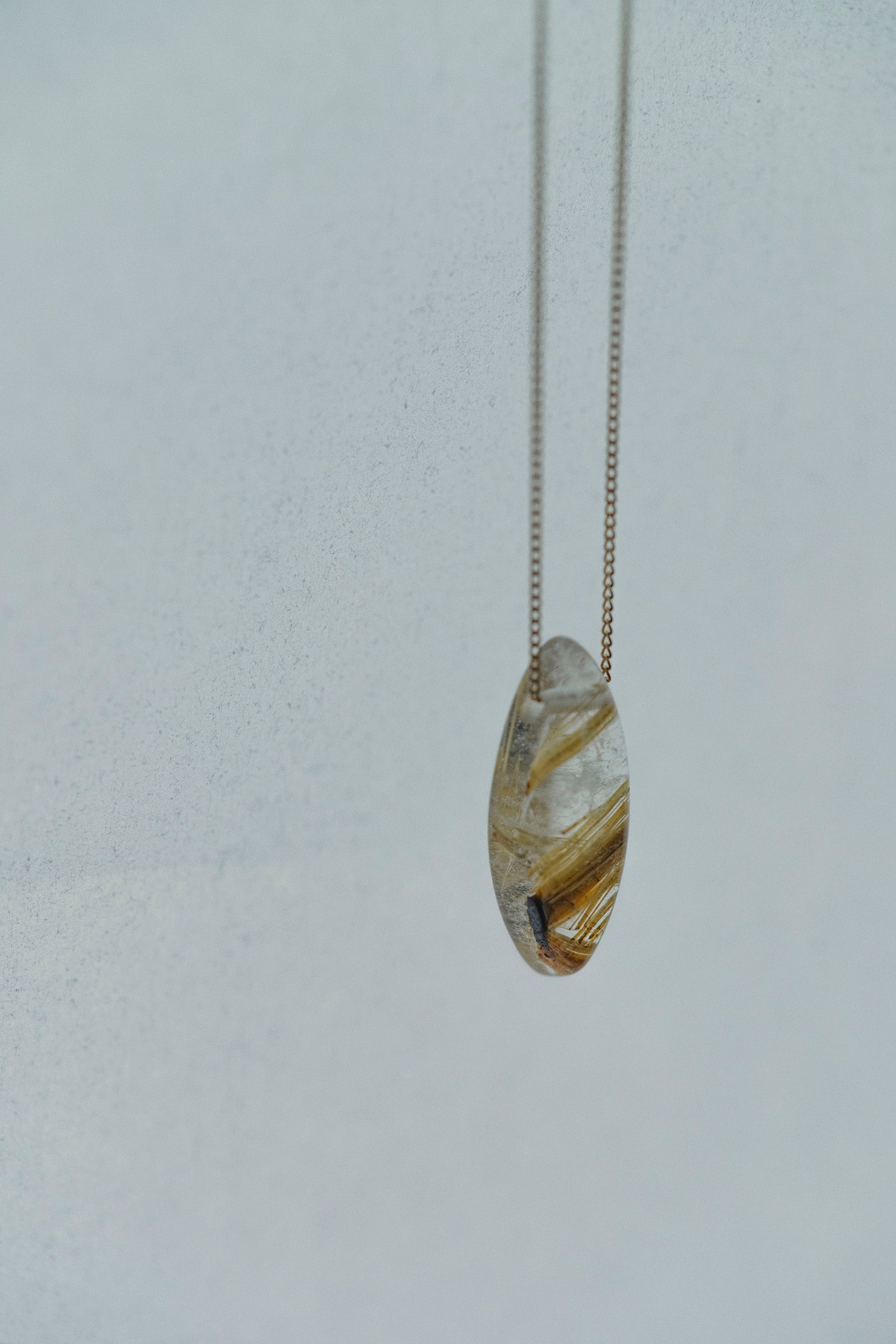 18K necklace ( rutile quartz )