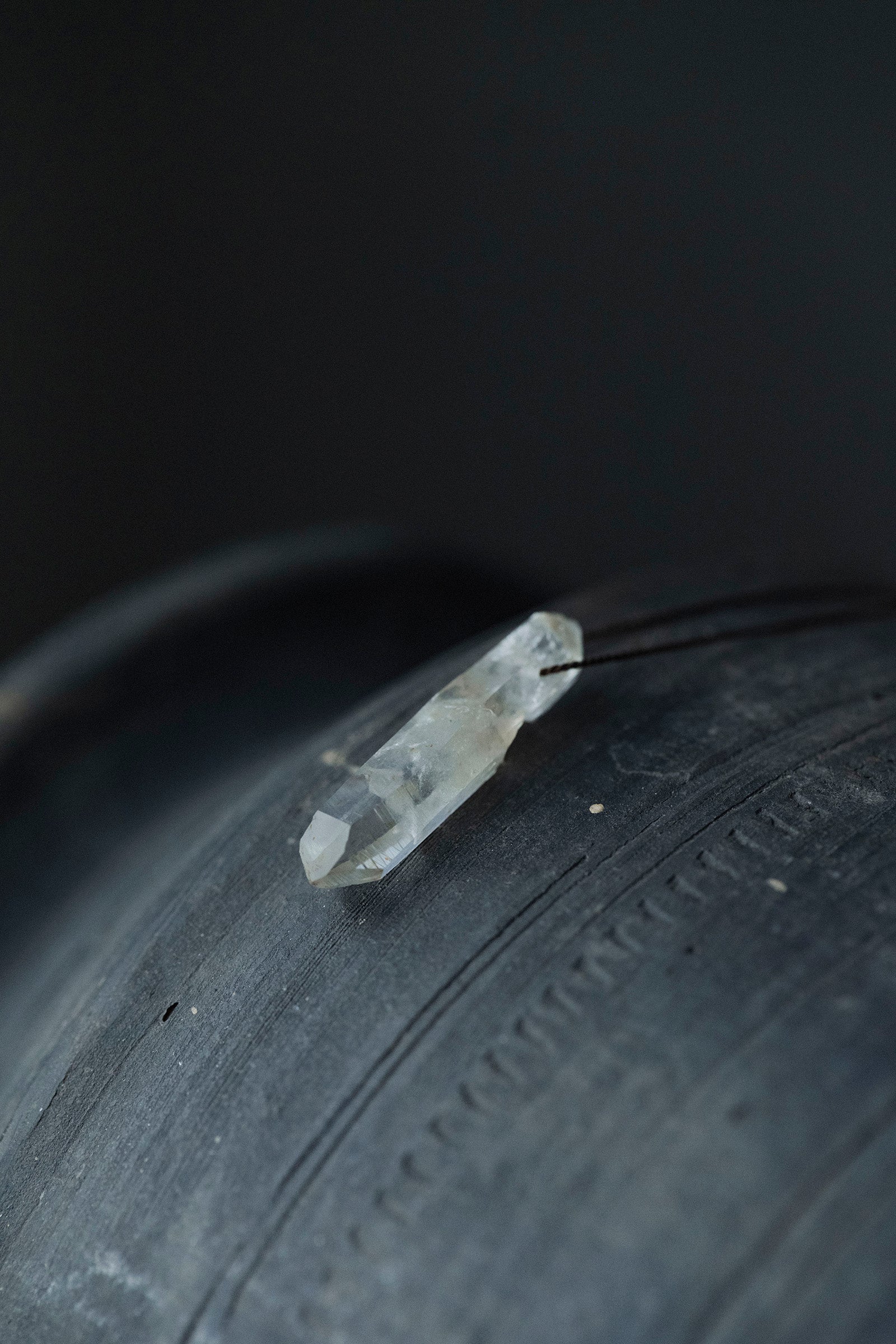 silk cord necklace - 1 (quartz)