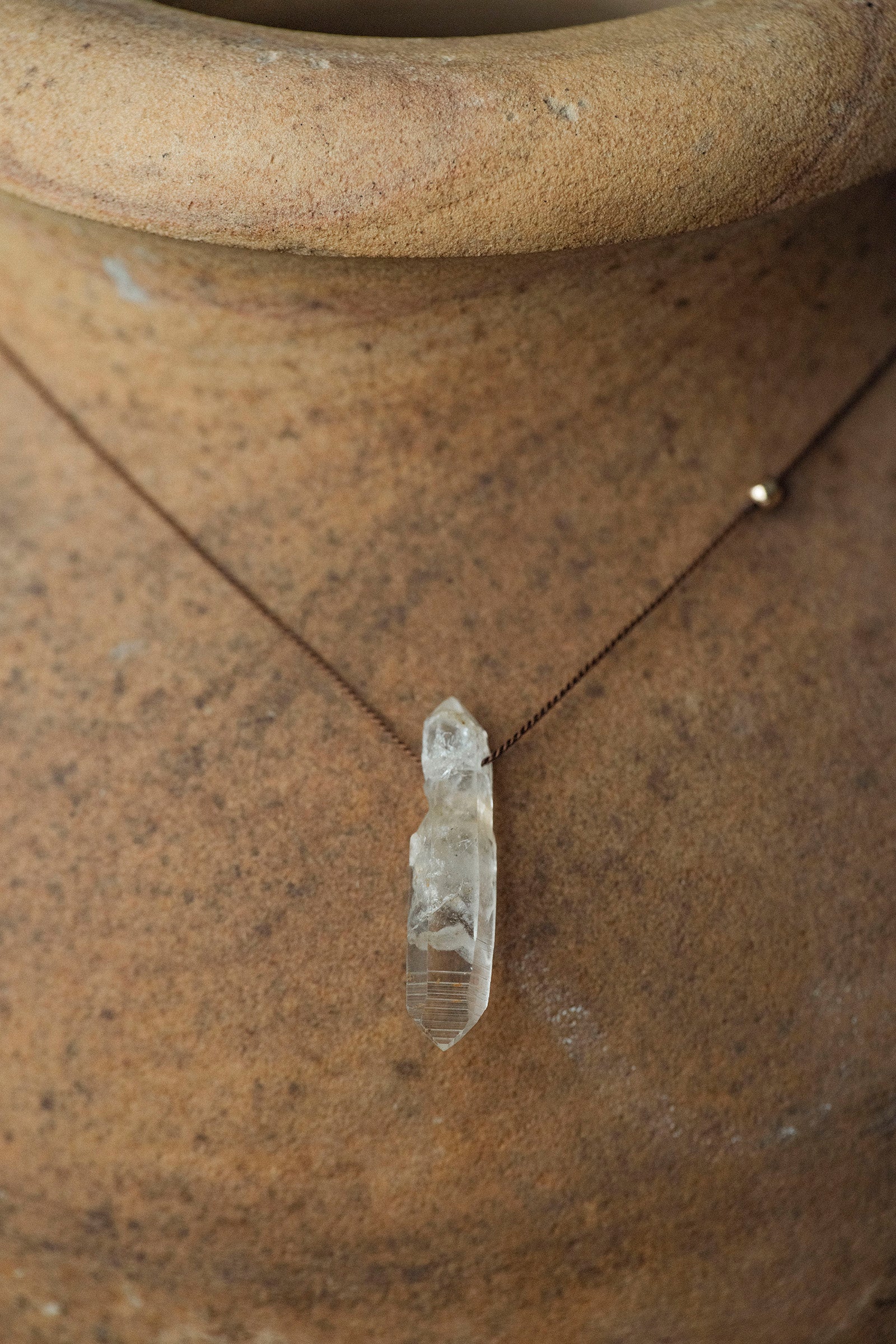 silk cord necklace - 1 (quartz)