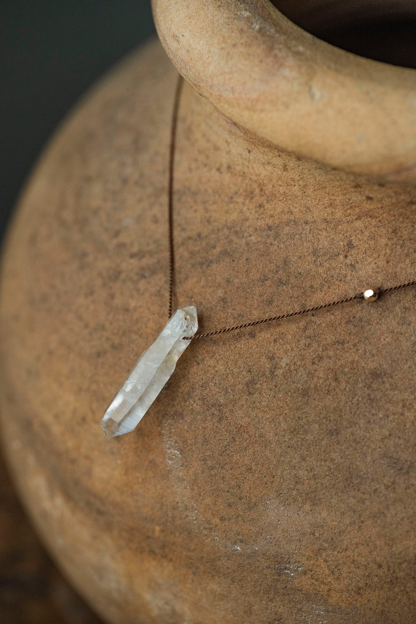 silk cord necklace - 1 (quartz)