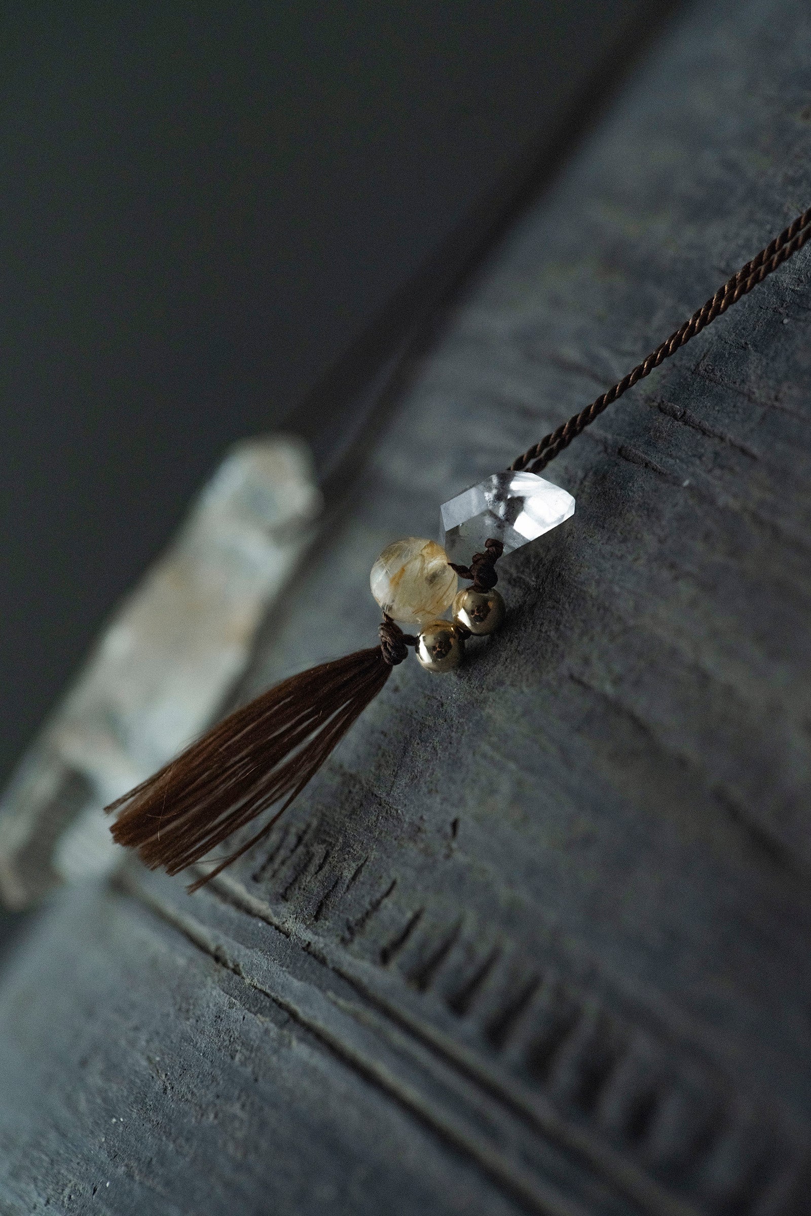 silk cord necklace - 1 (quartz)