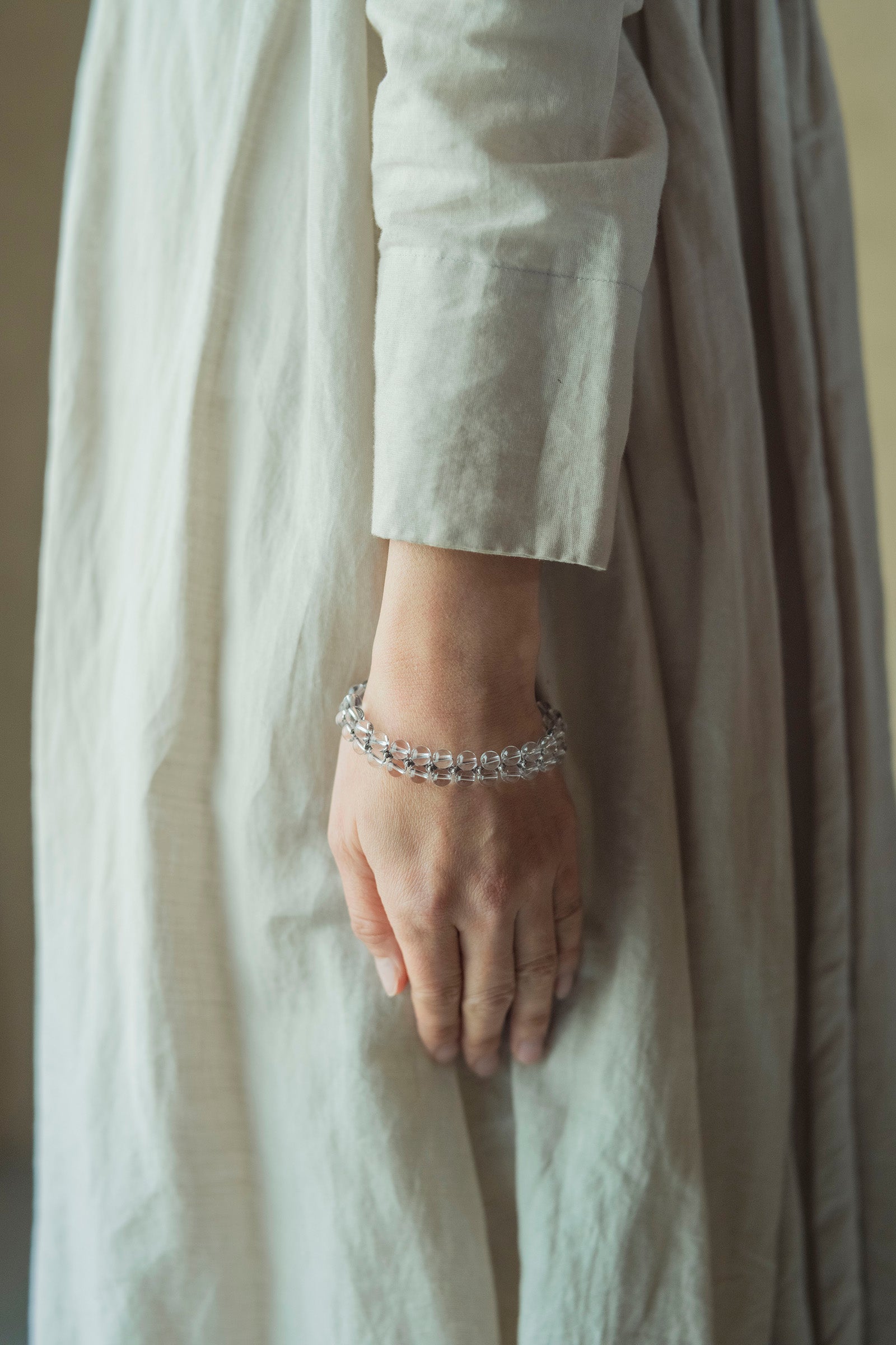 crystal beads bracelet flat