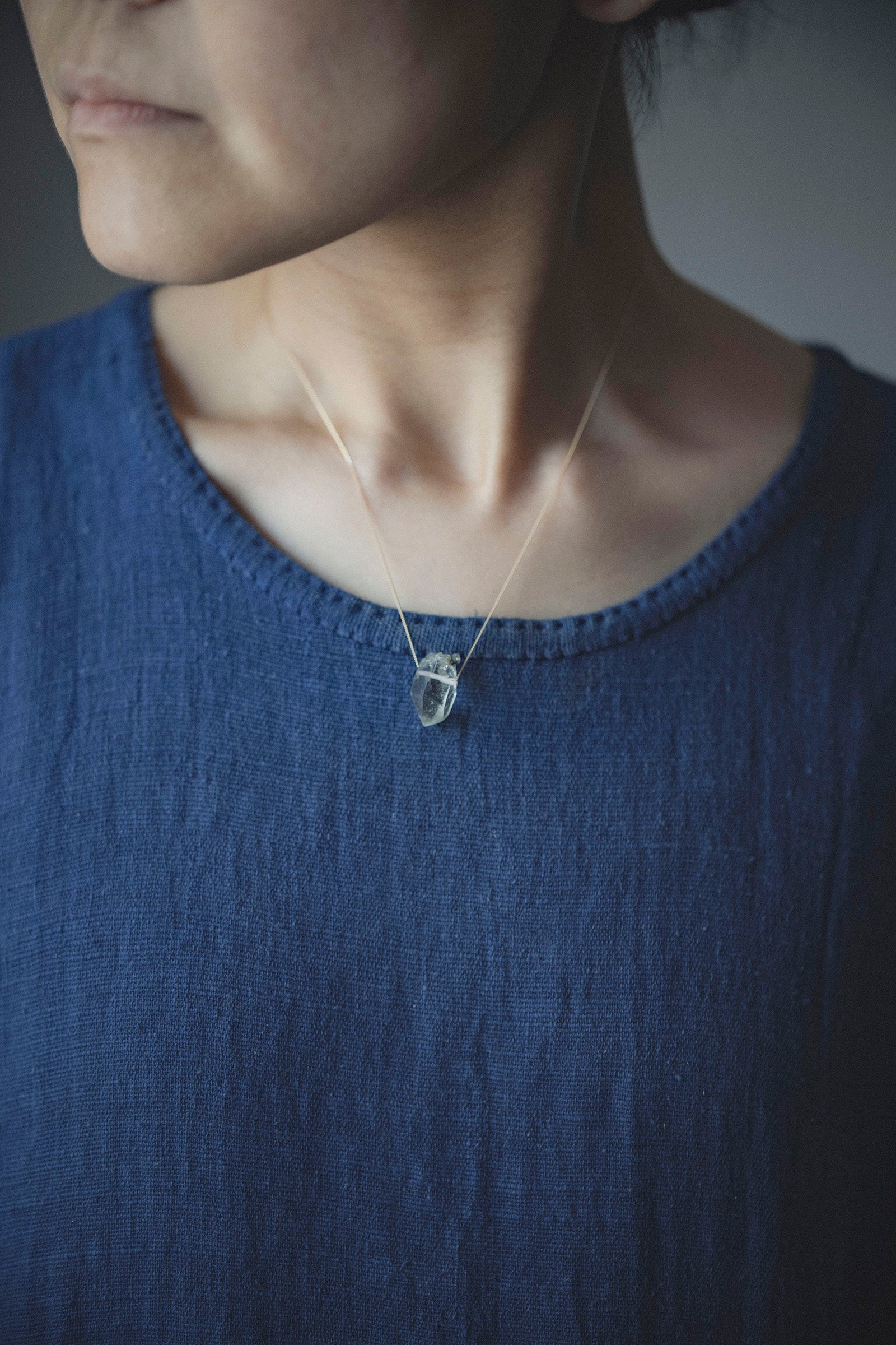 18K necklace (rose quartz)