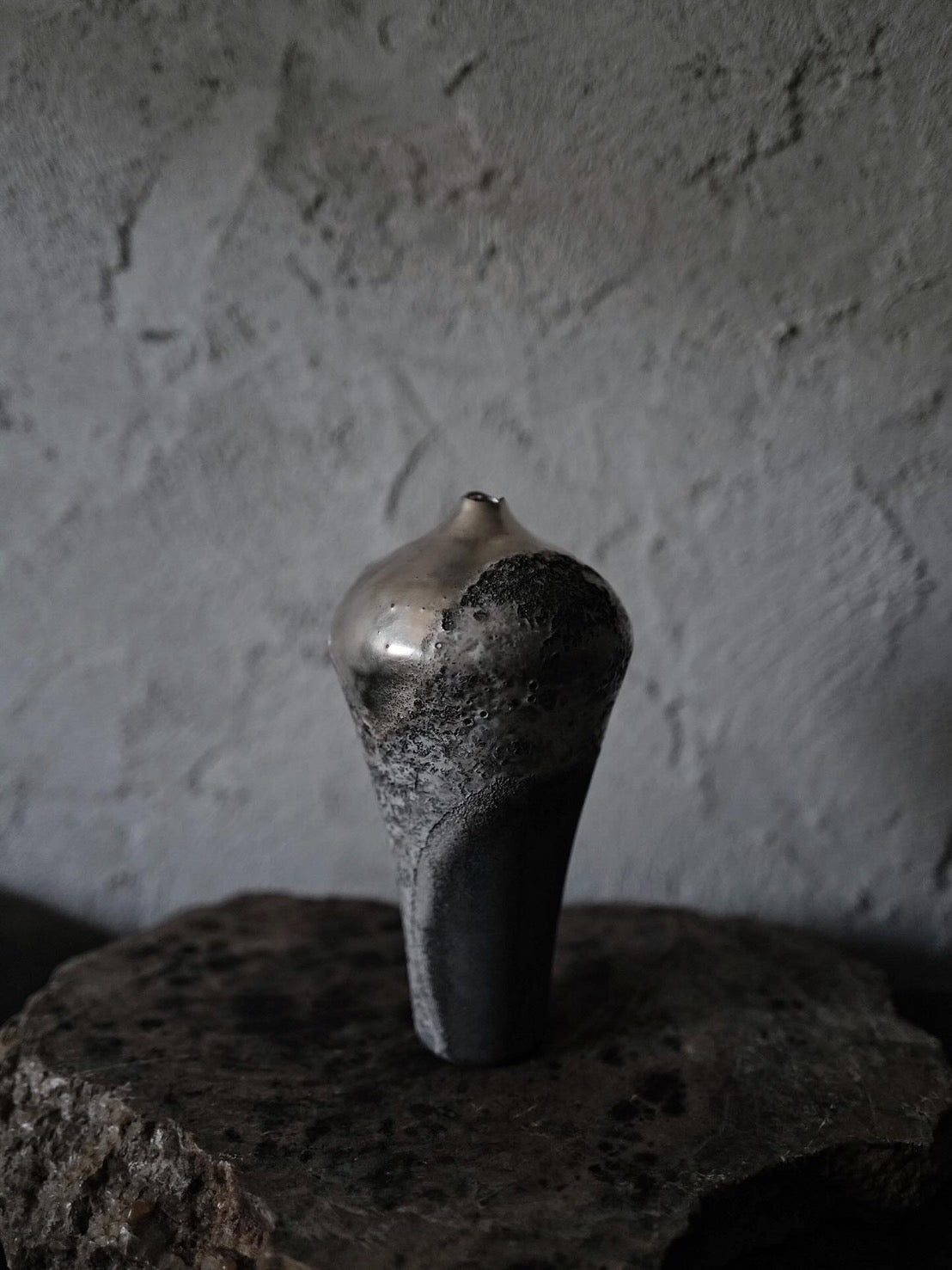 Ryuta Fukumura Silver Carbide Flower Vase 57