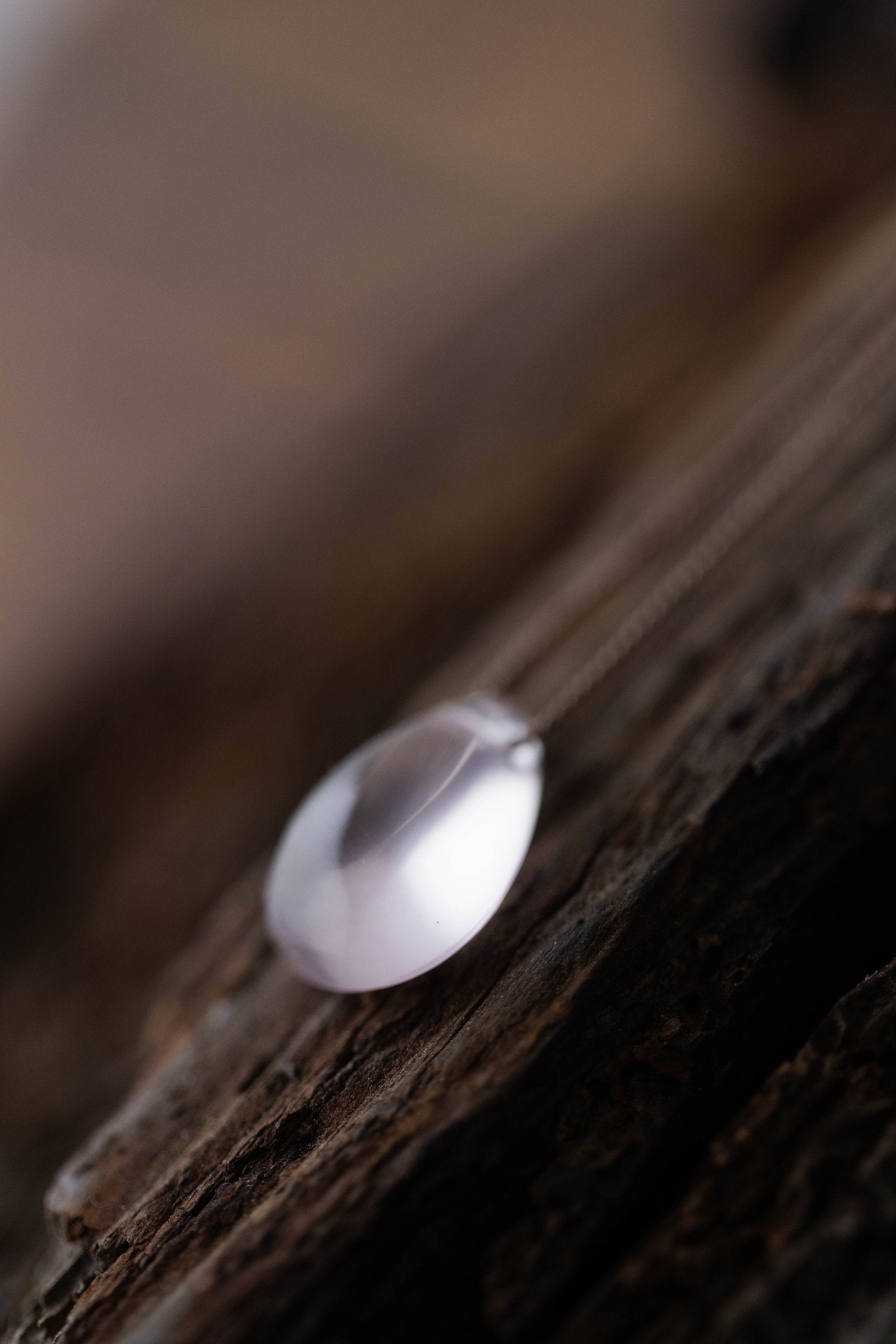 silk cord necklace ( Rose quartz )