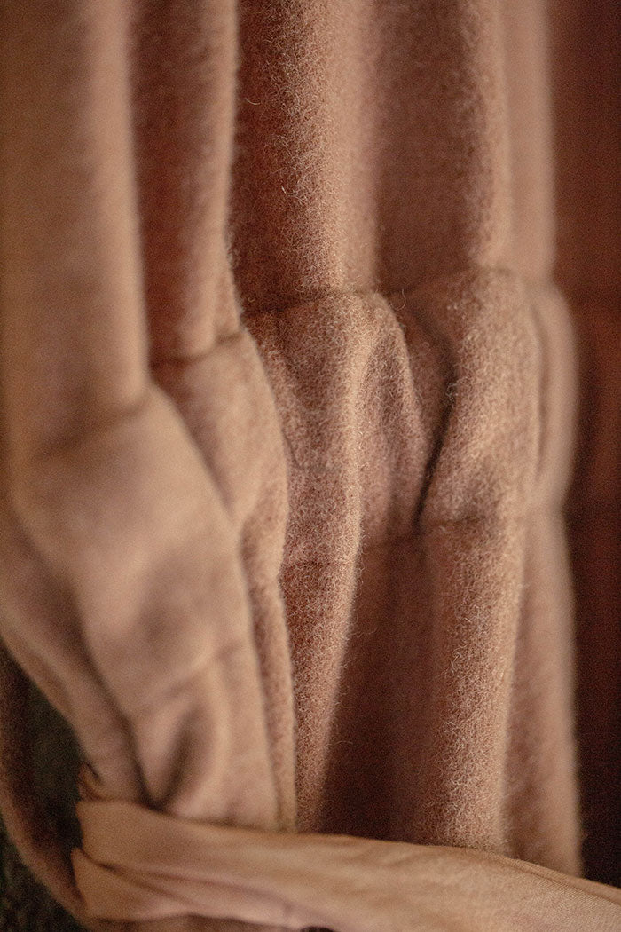 COSMIC WONDER Beautiful Mud dyed wool v-necked dress