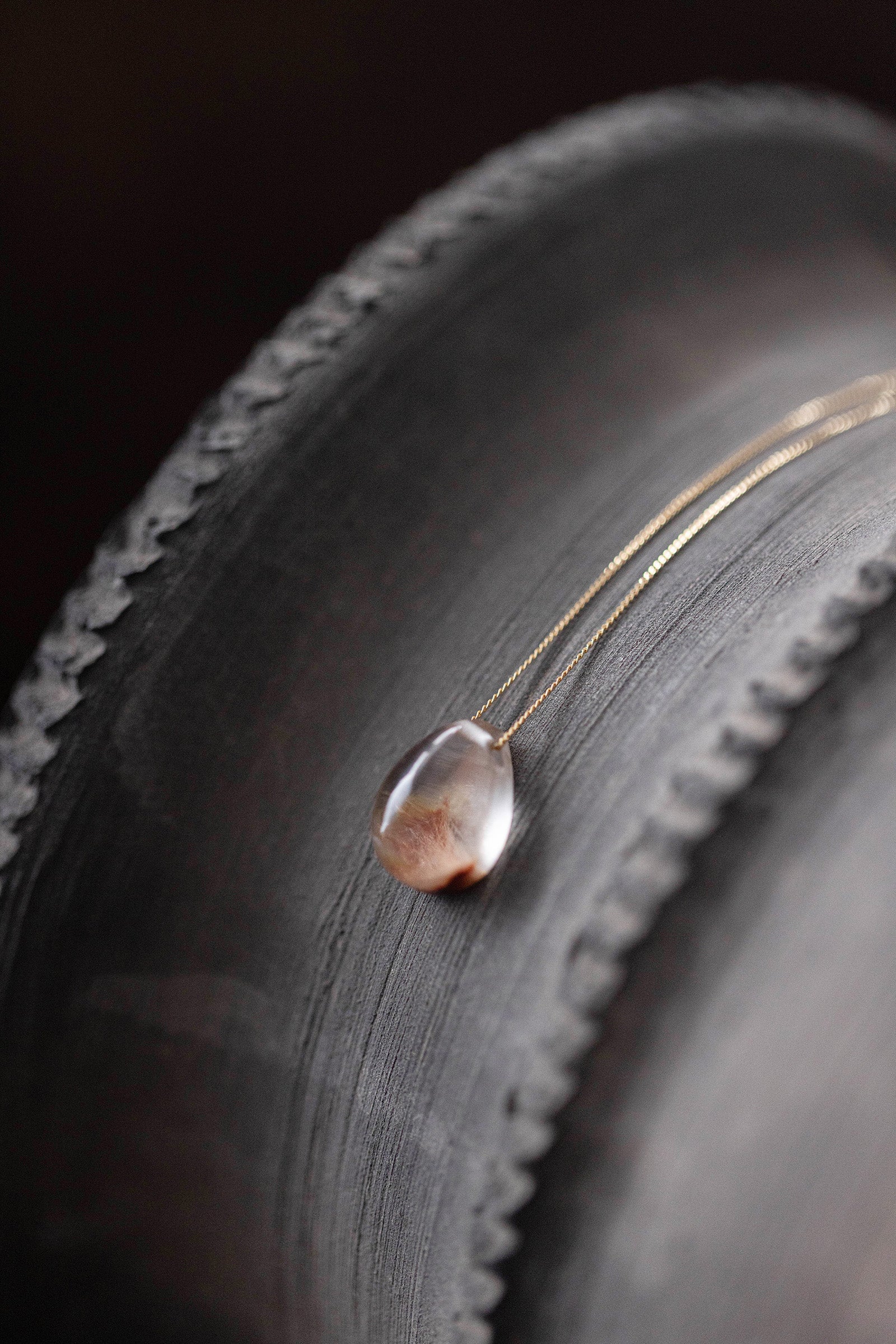 18K necklace ( tangerine quartz )