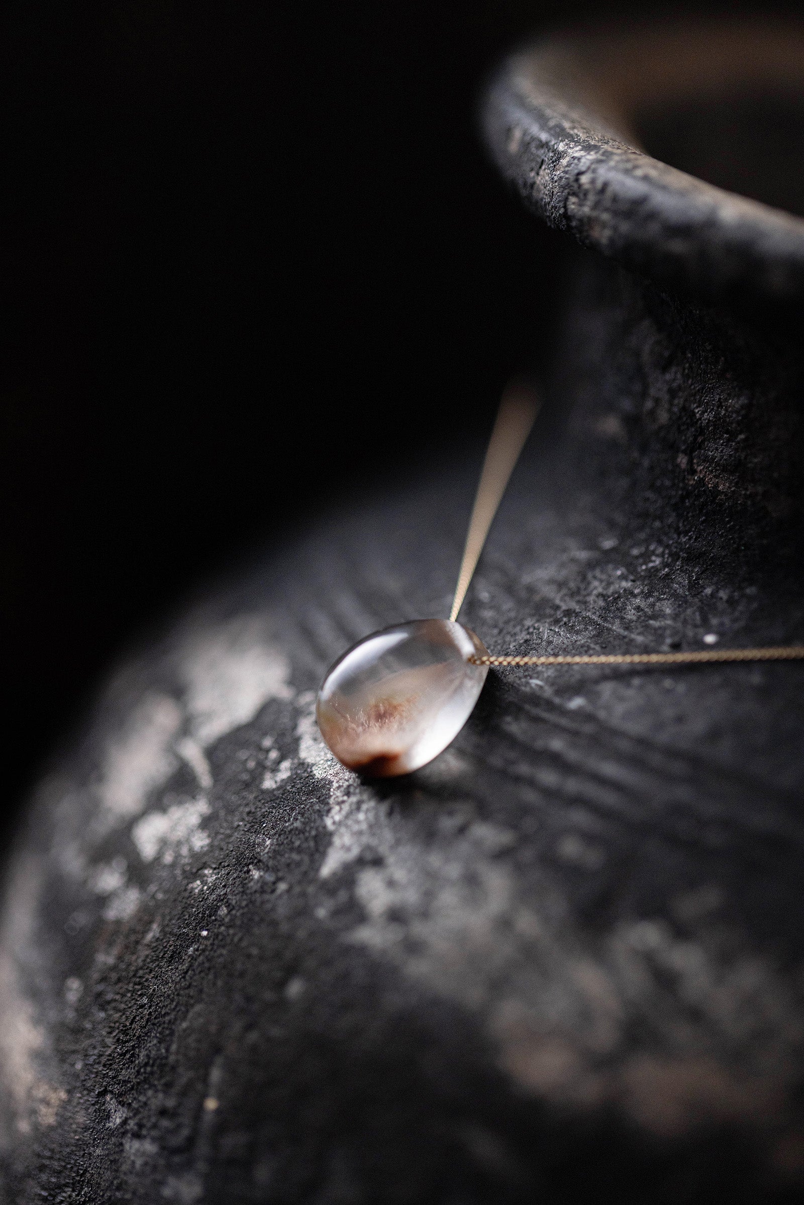 18K necklace ( tangerine quartz )