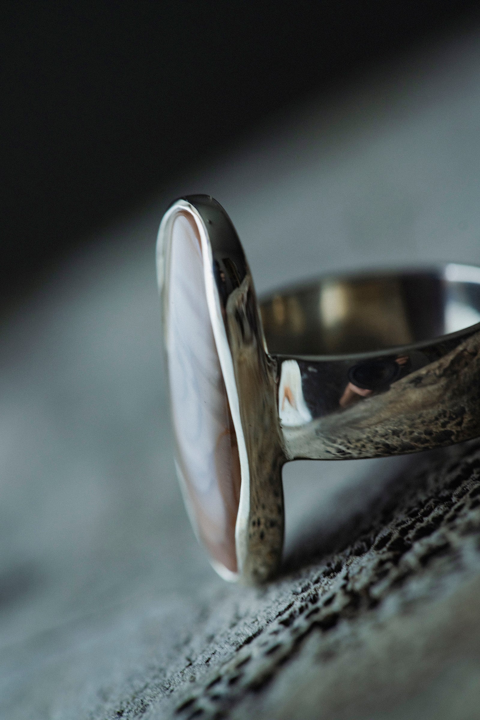 silver ring  flat band 8mm  jasper