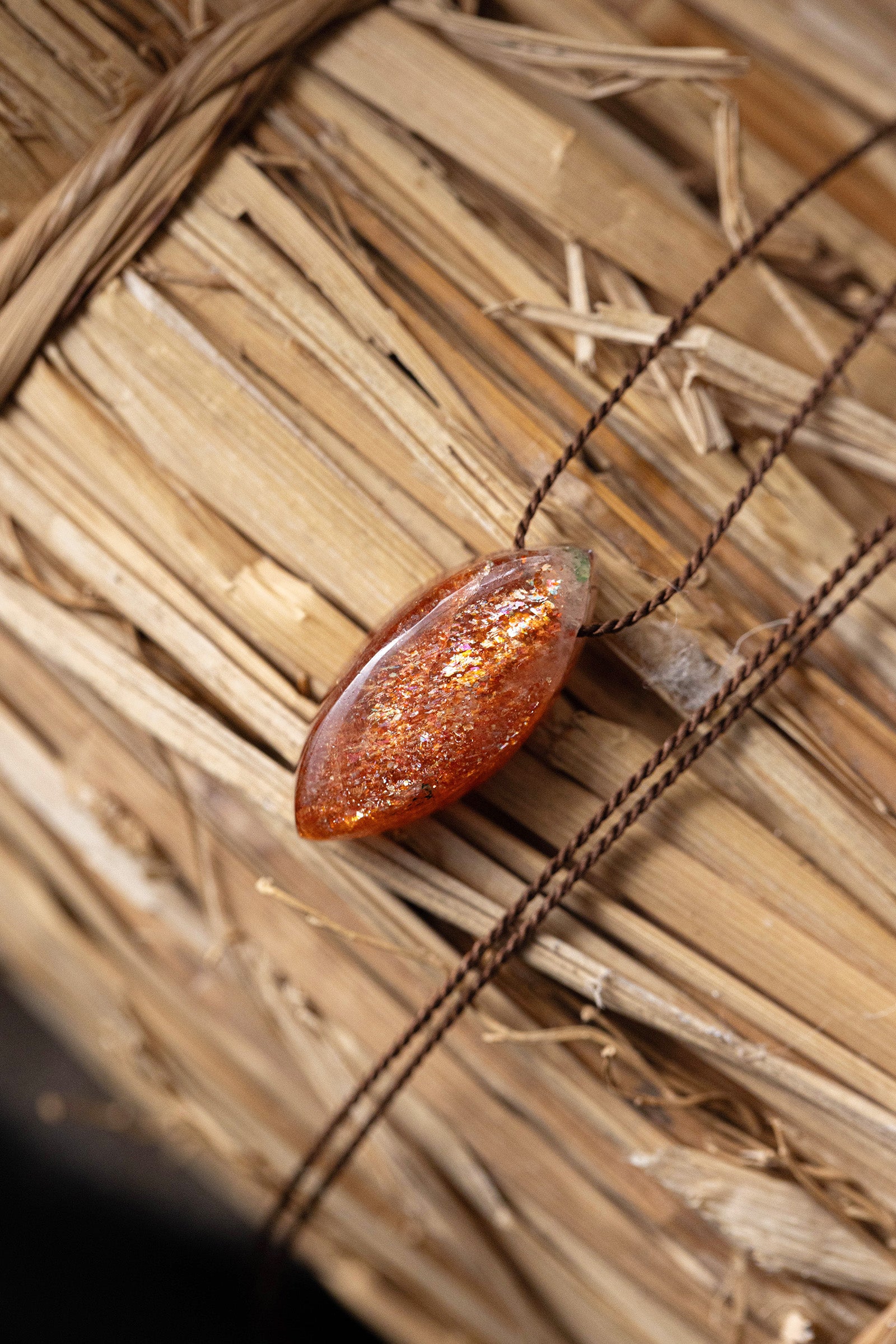 silk cord necklace (sunstone)