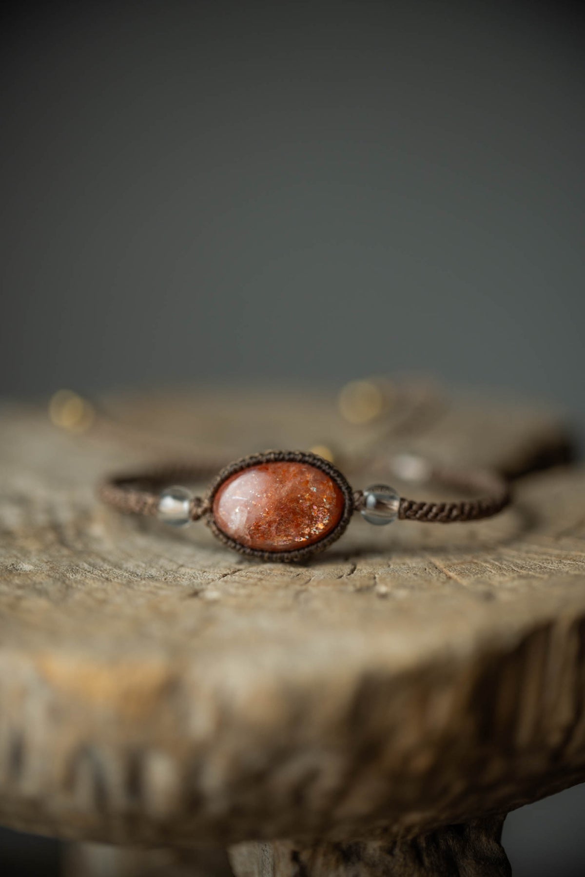 macrame bracelet (sunstone)