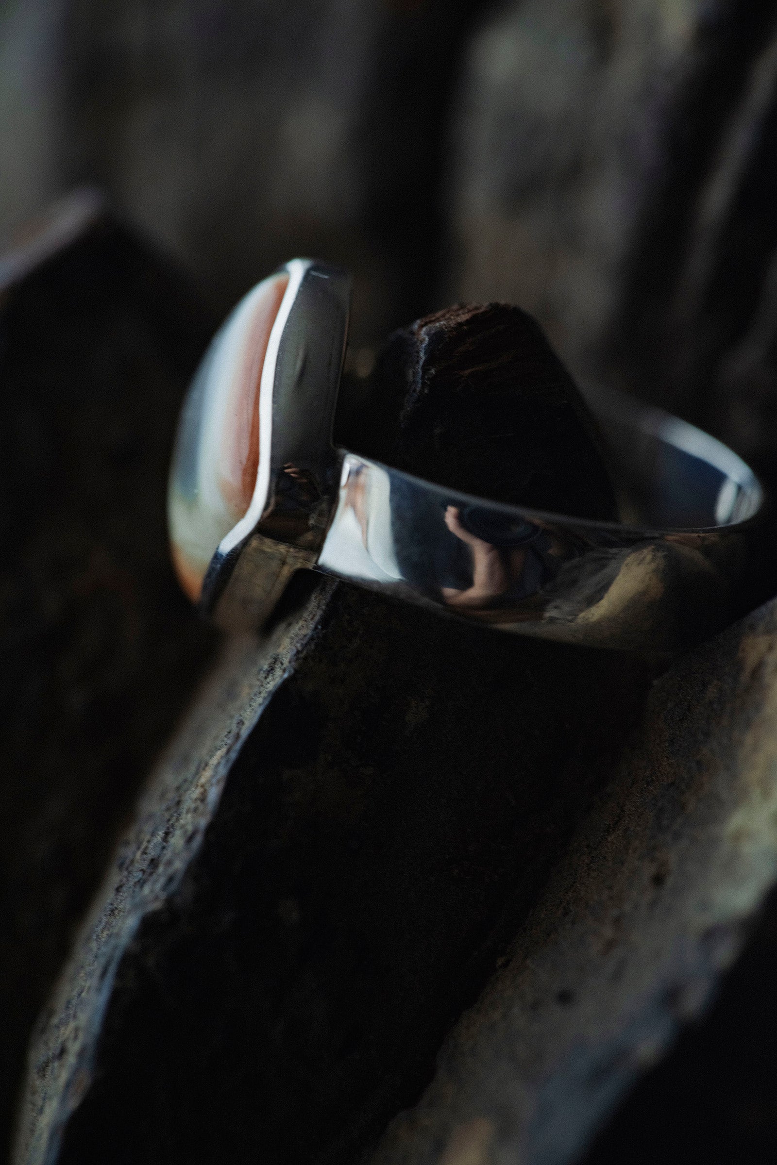 silver ring  flat band 5mm  jasper