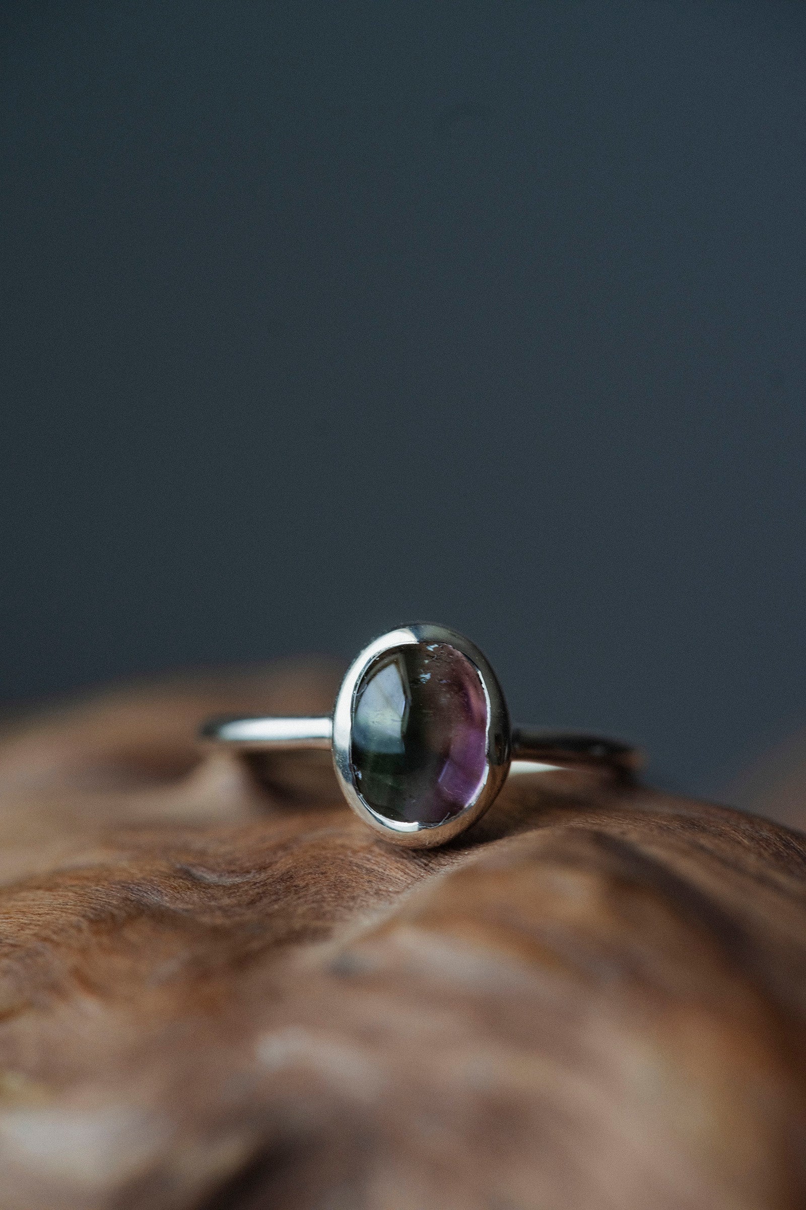 silver ring  1mm  tourmaline