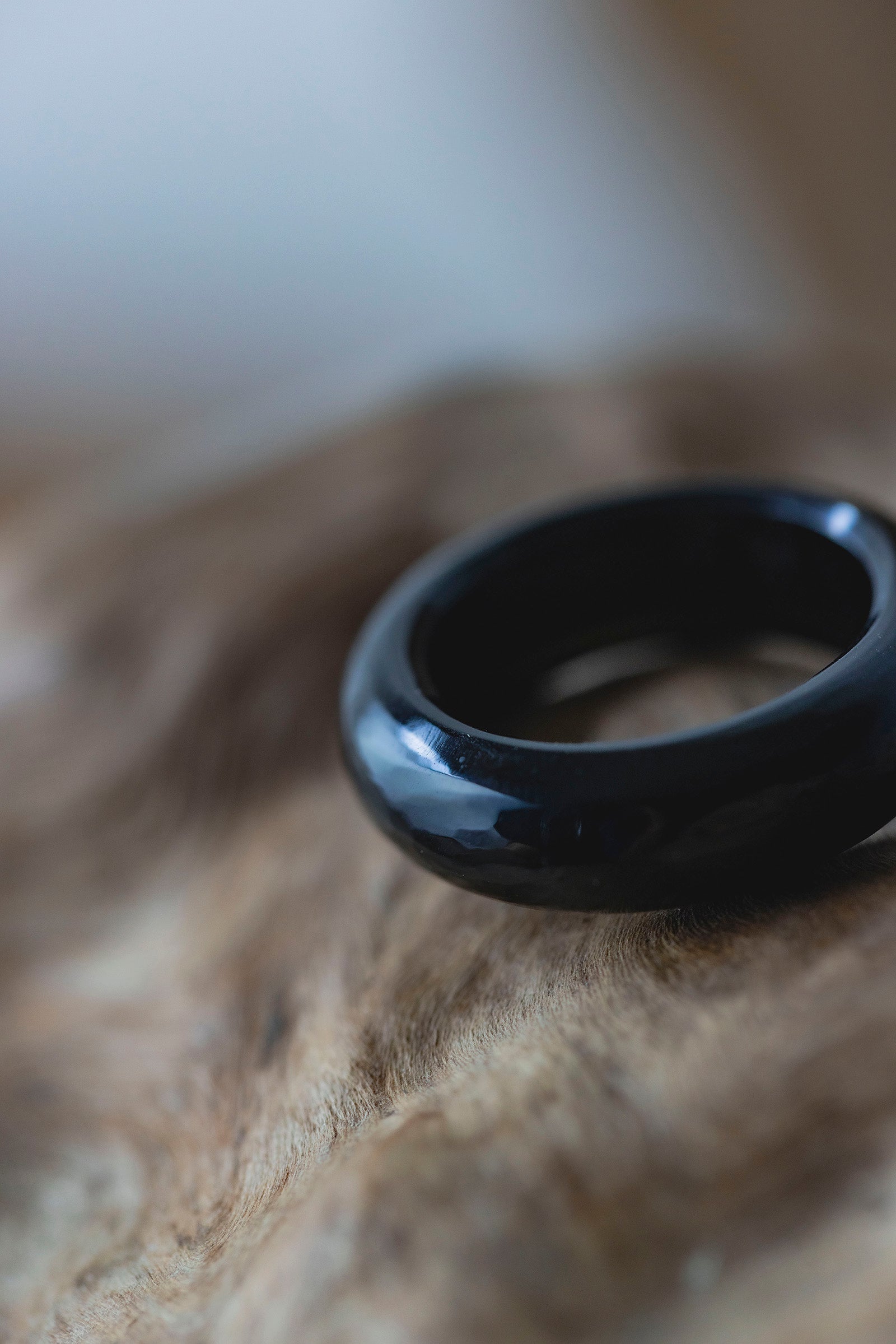 obsidian ring (flat) #12