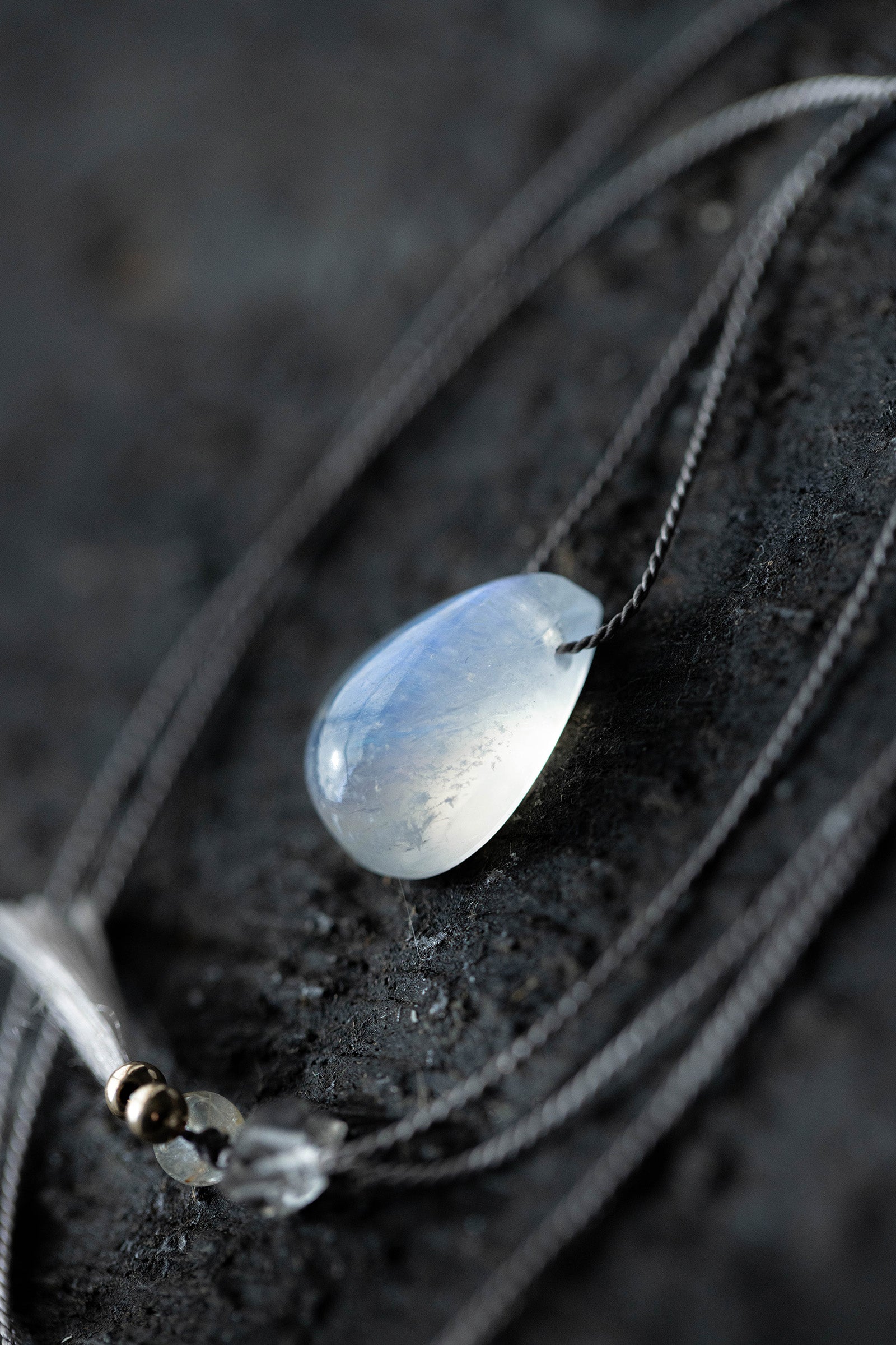 silk cord necklace (elestial quartz)
