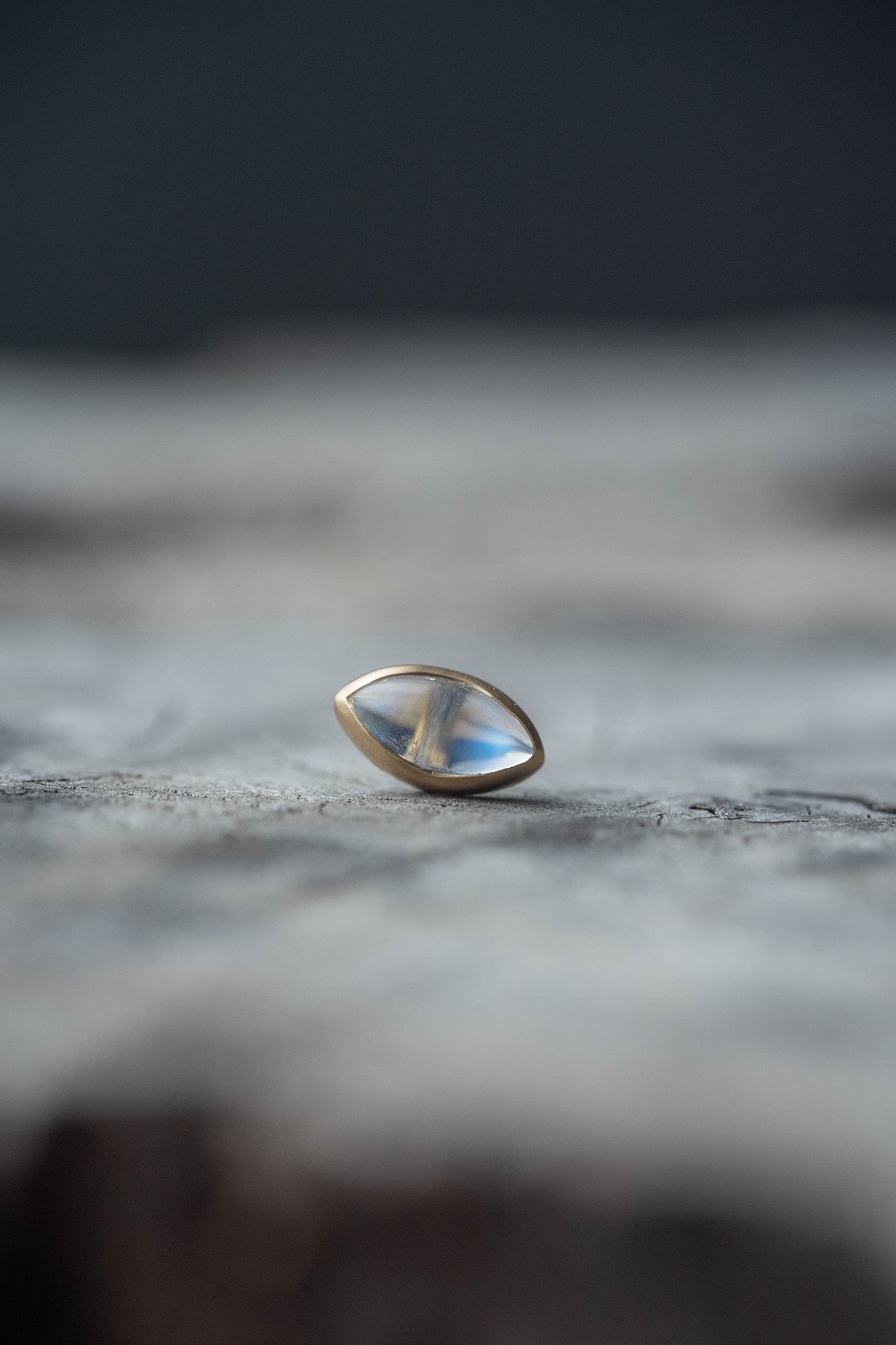 18K earrings pair  rainbow moonstone