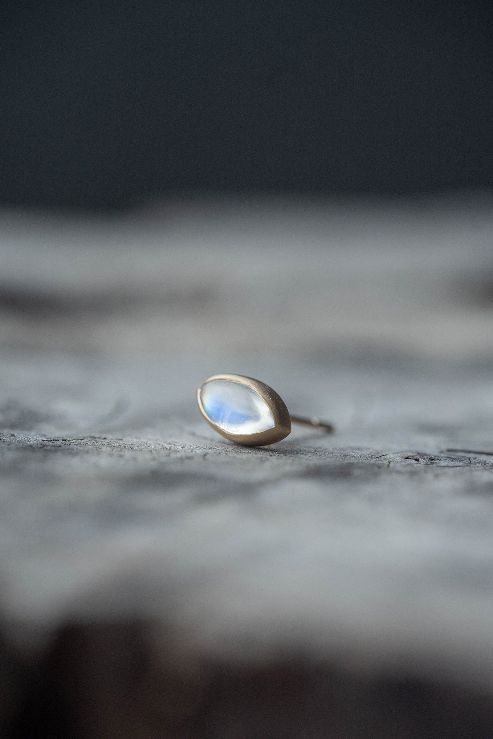 18K earrings pair  rainbow moonstone