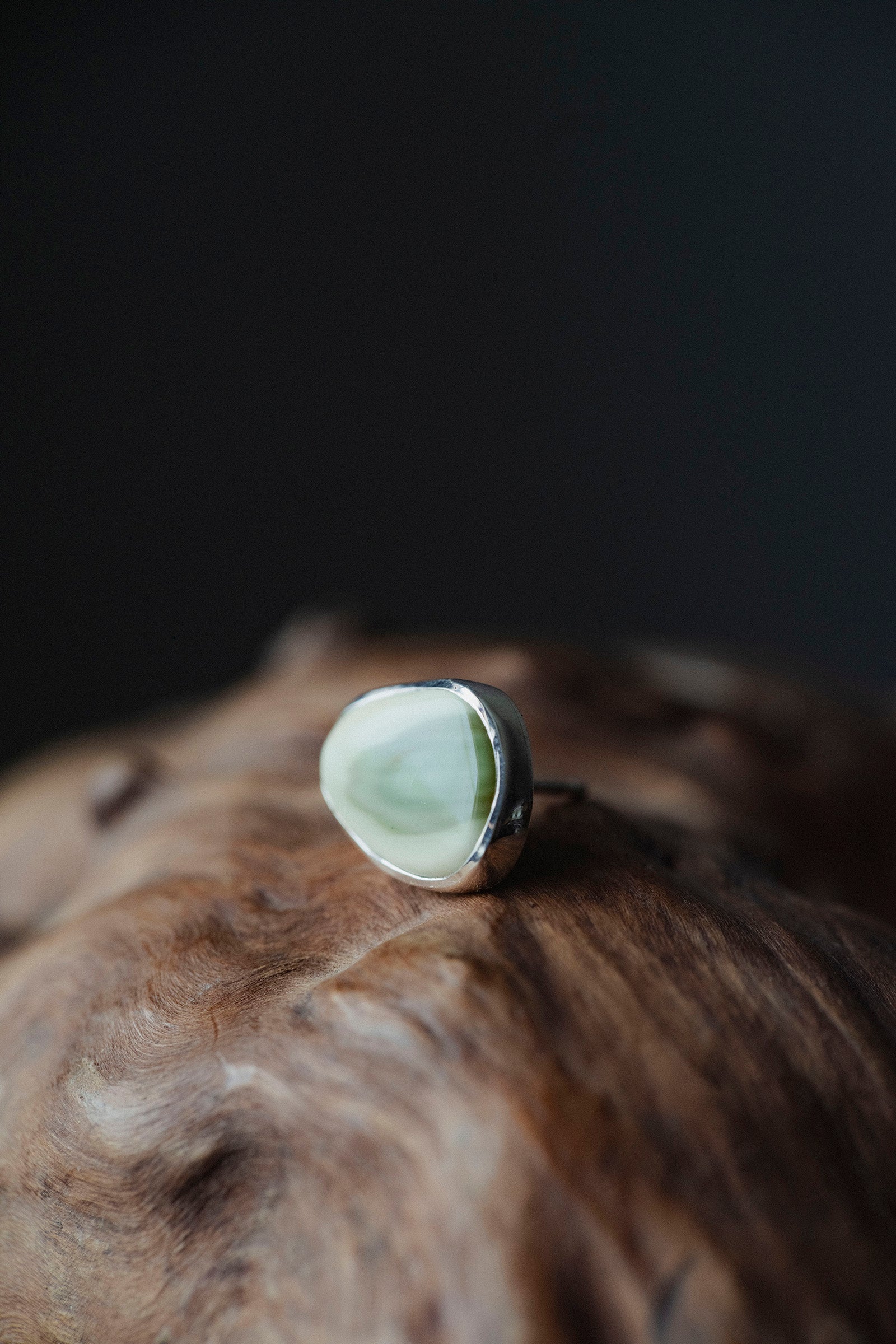 silver earrings single jasper -1