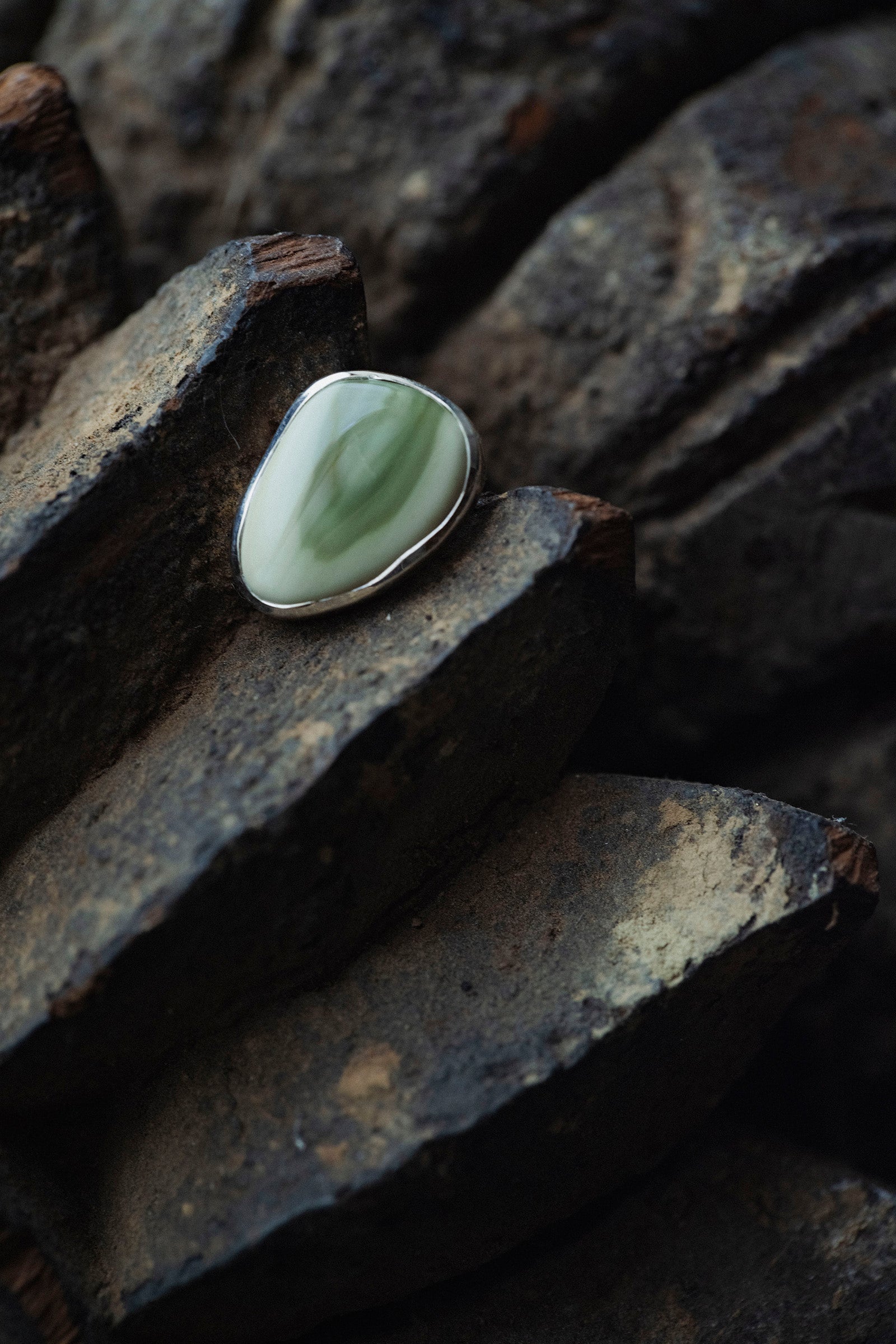 silver earrings single jasper -1