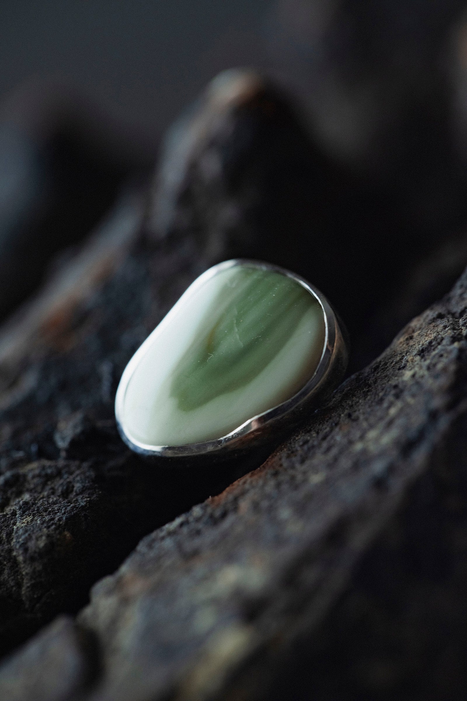 silver earrings single jasper -1