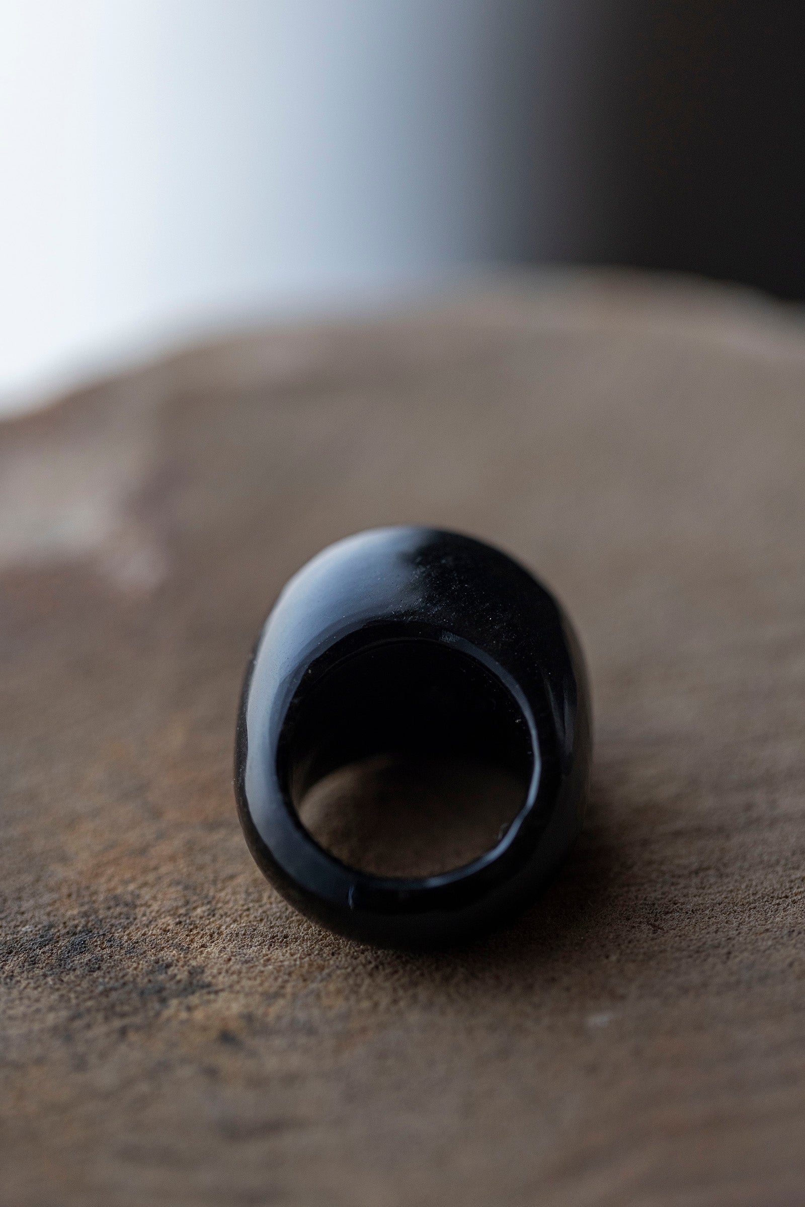 obsidian ring (round) #10