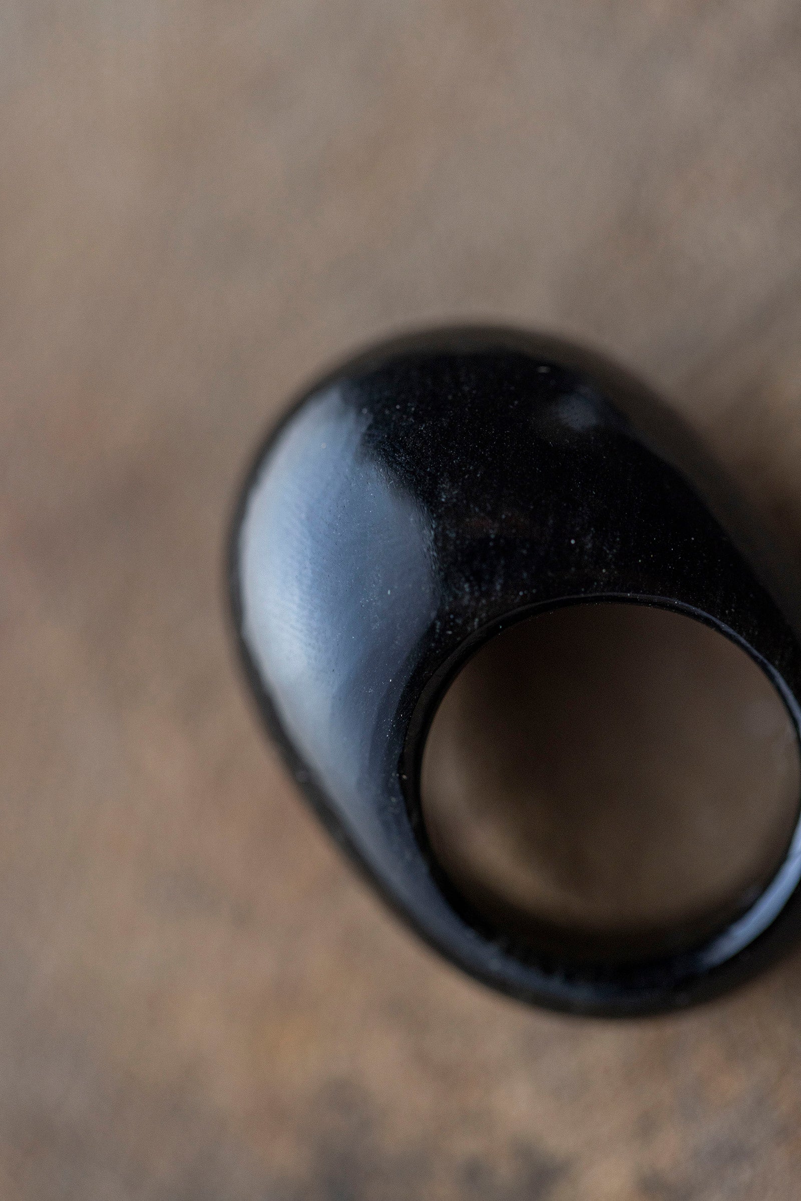 obsidian ring (round) #10
