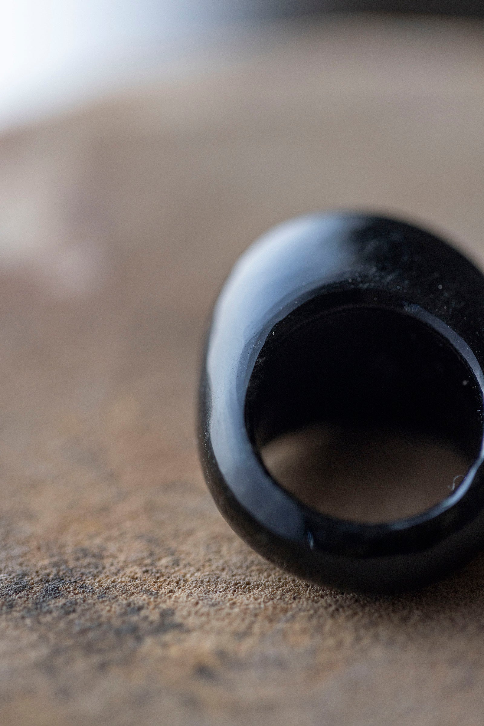 obsidian ring (round) #10