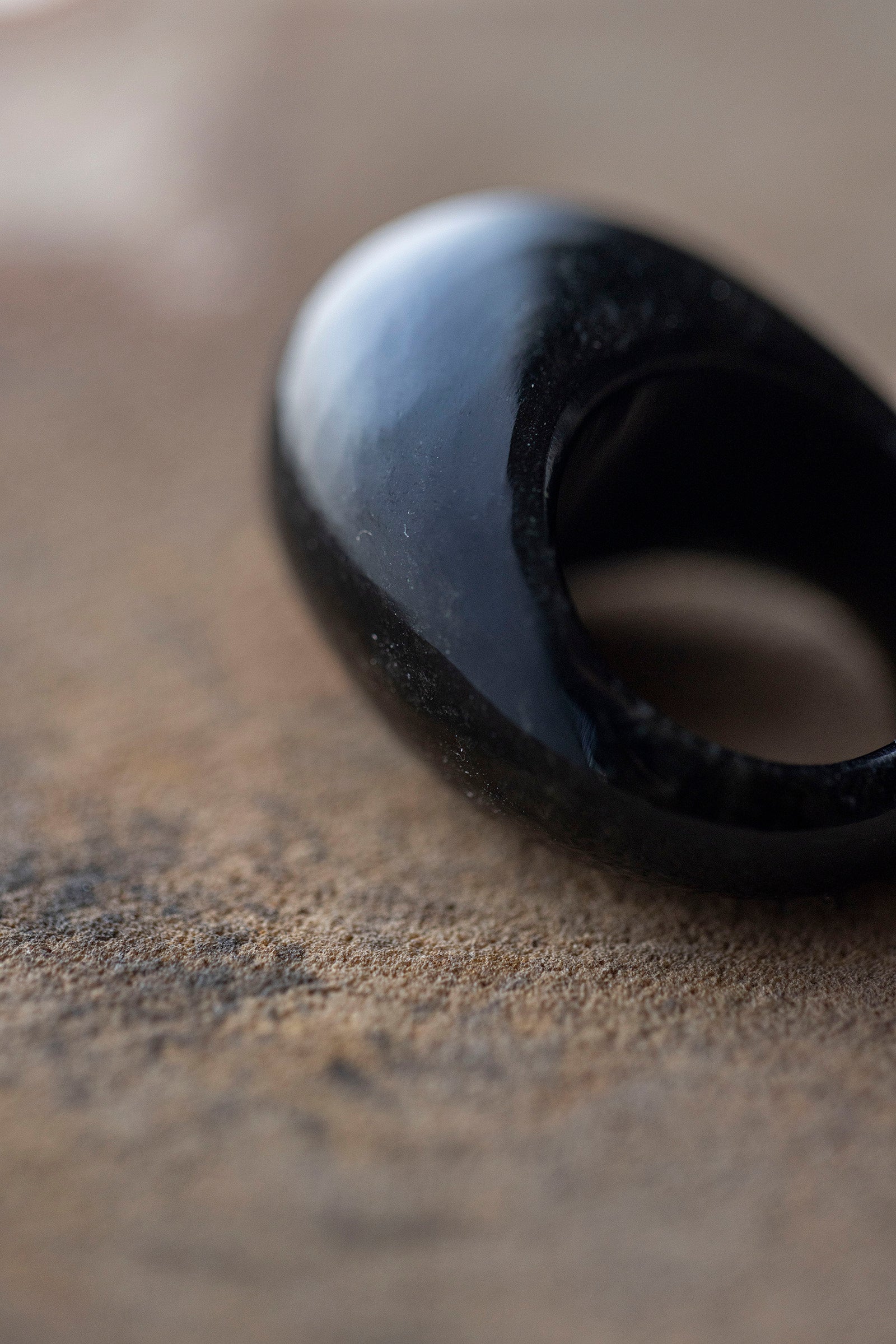 obsidian ring (round) #10