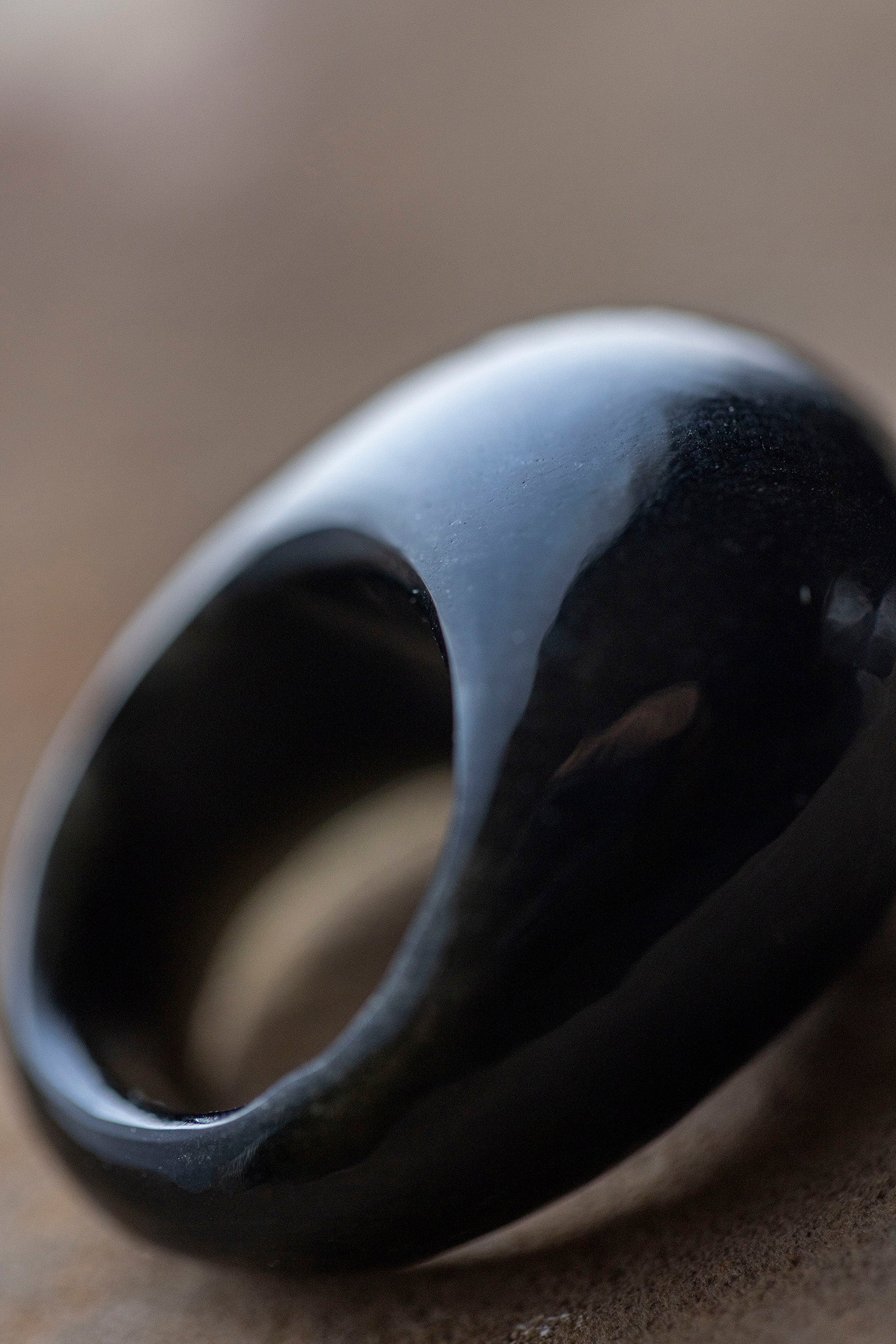 obsidian ring (round) #10