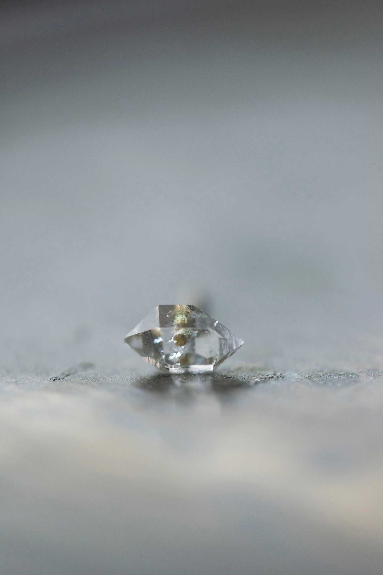 18K  herkimer quartz rough stone earrings (pair)