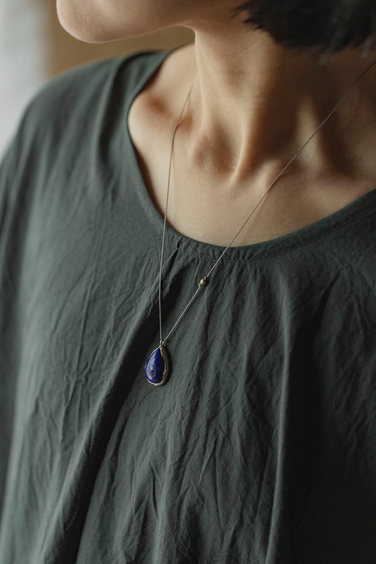 silk cord necklace (elestial quartz)