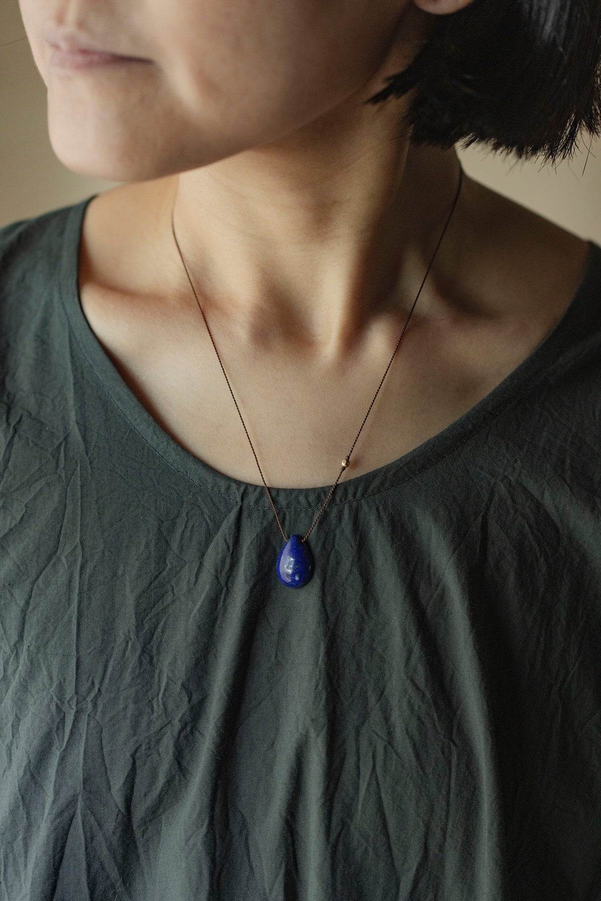 silk cord necklace (elestial quartz)
