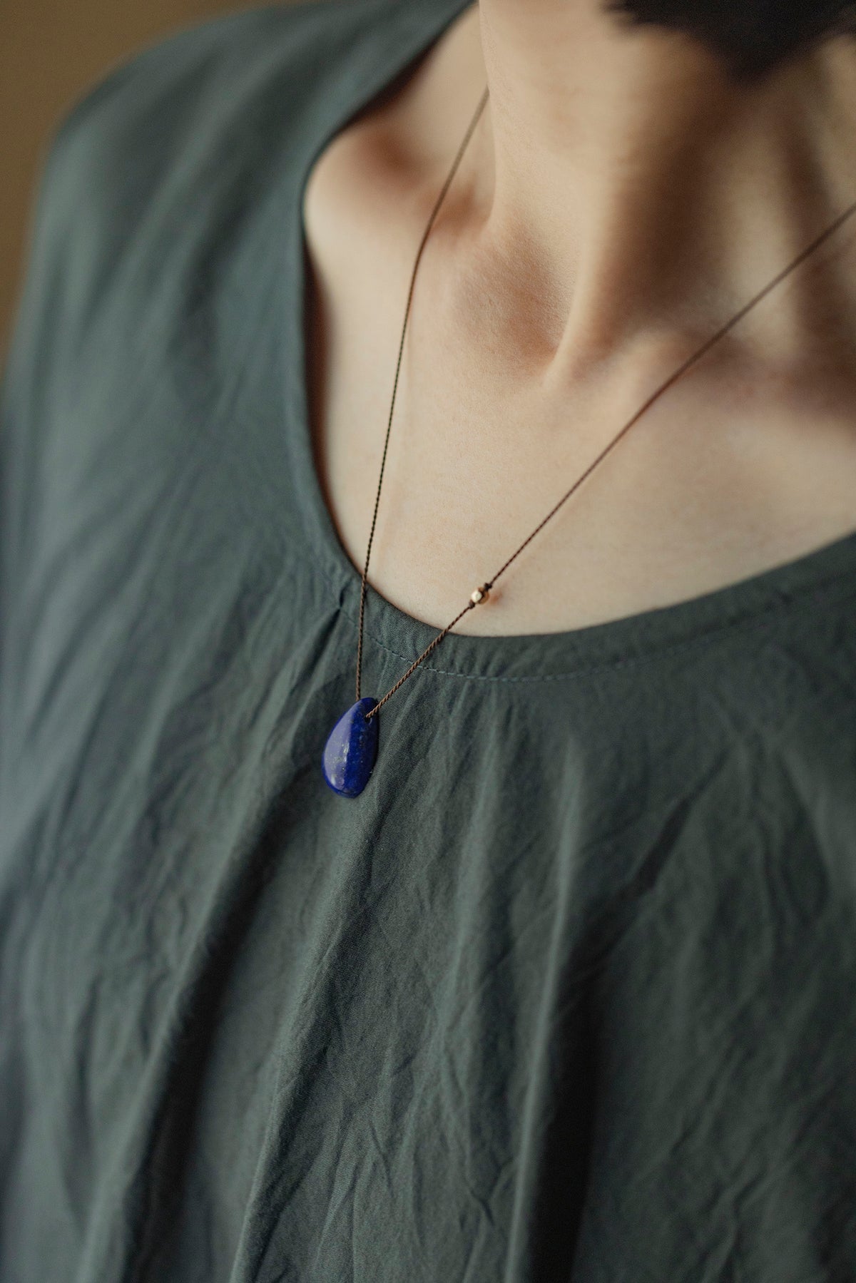 silk cord necklace (elestial quartz)