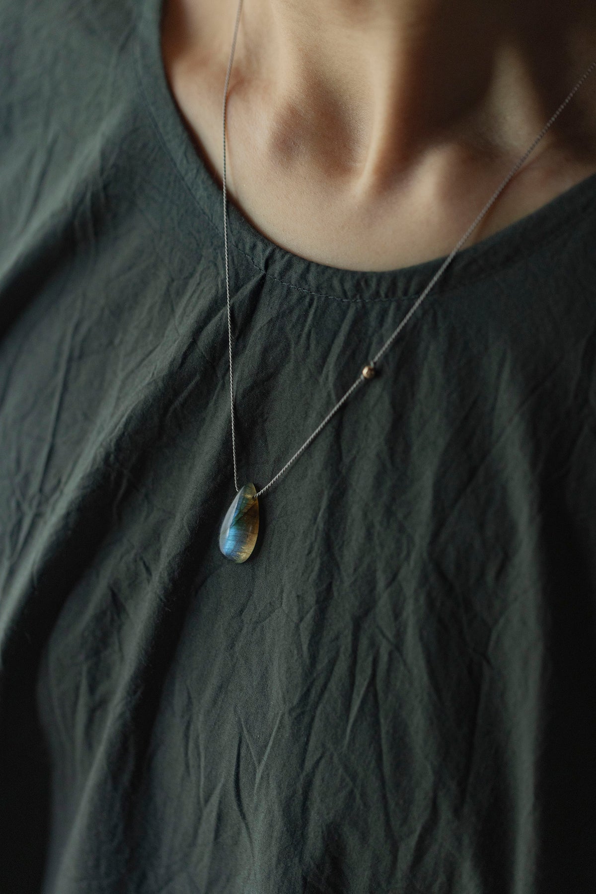 silk cord necklace (elestial quartz)