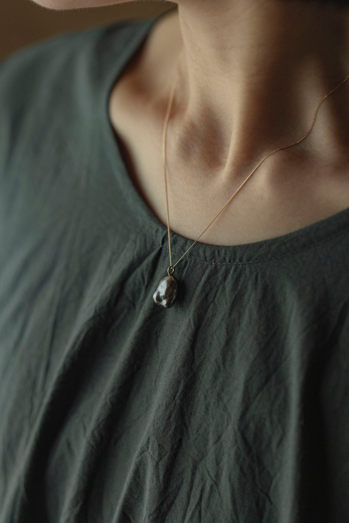 18K necklace (rose quartz)