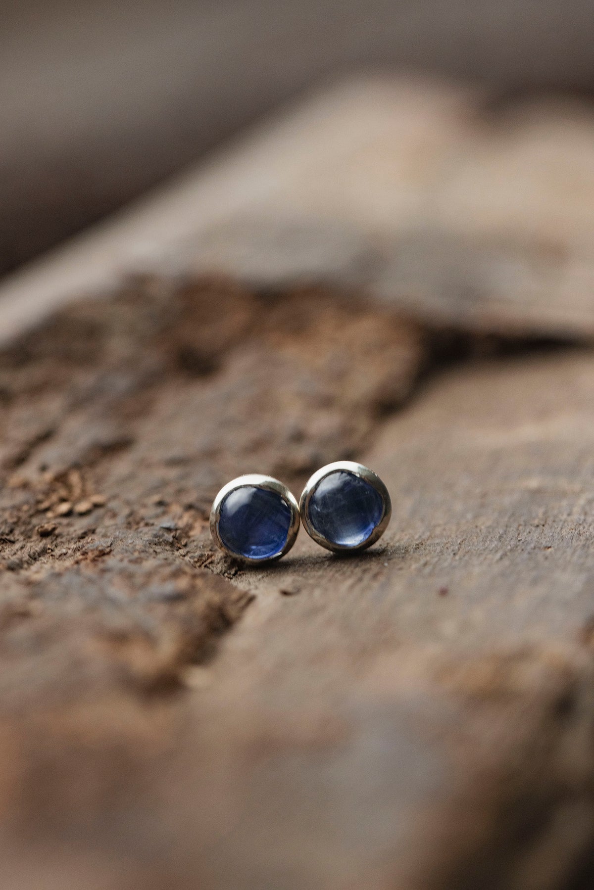 silver earrings pair ( kyanite )