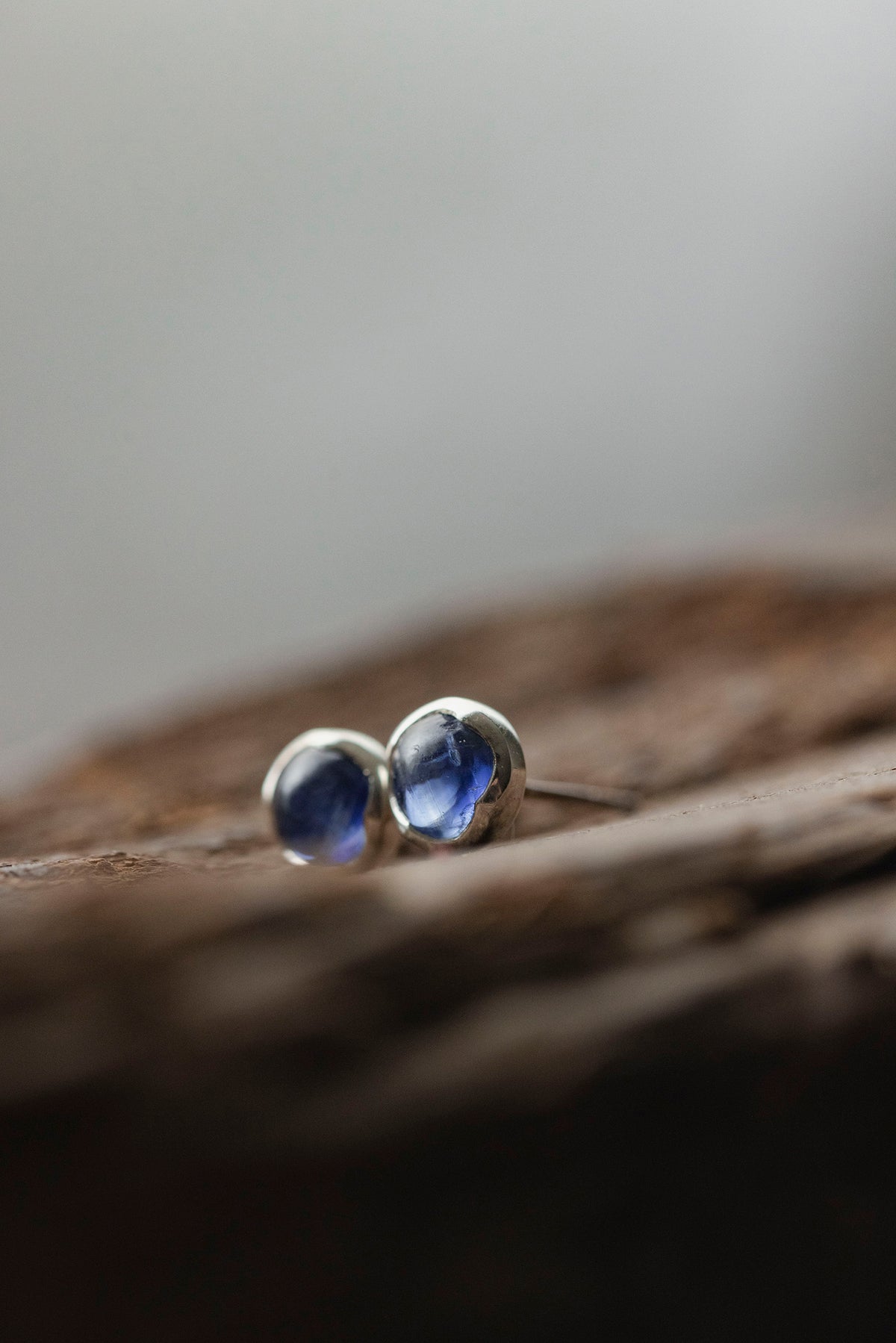 silver earrings pair ( kyanite )