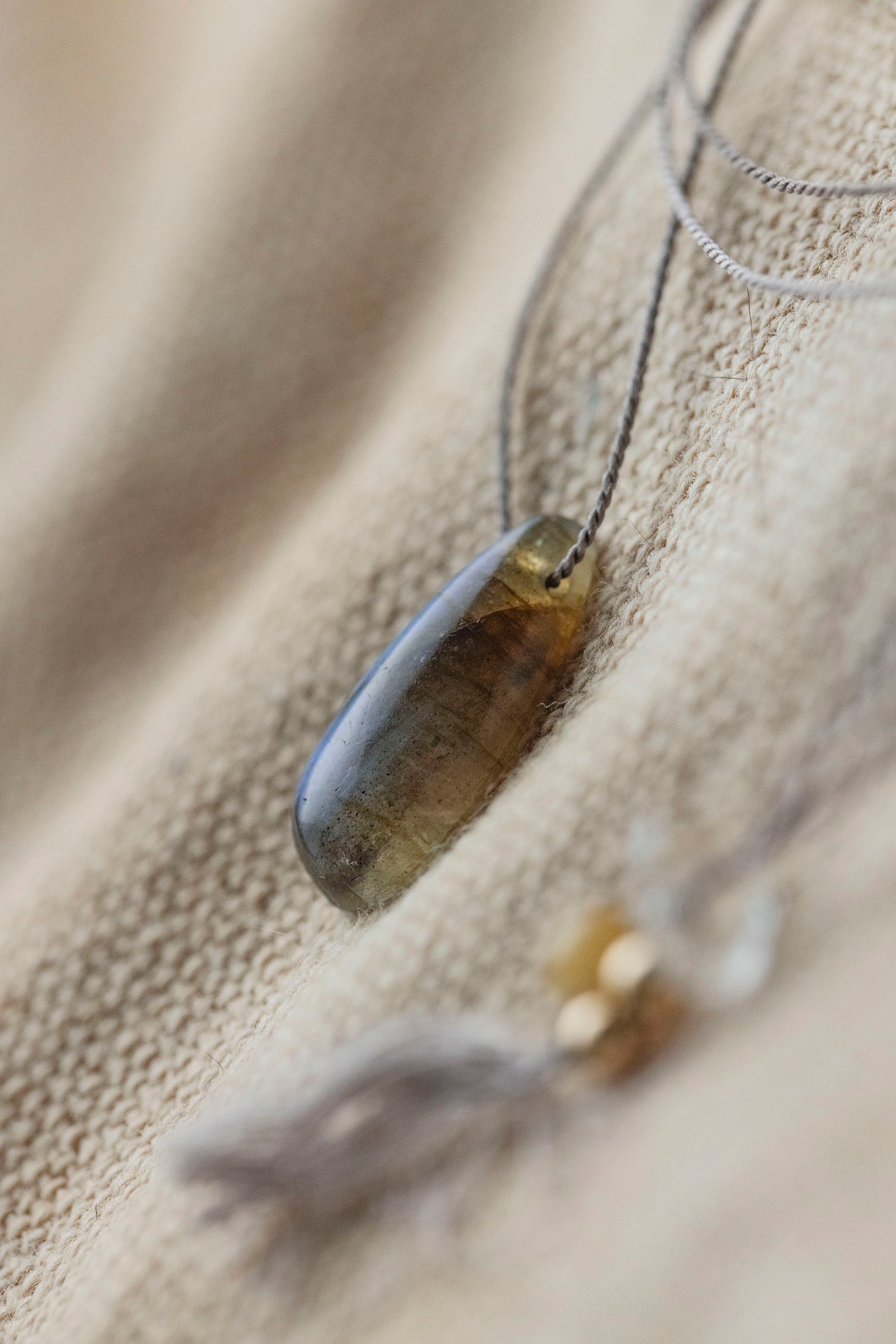silk cord necklace (elestial quartz)
