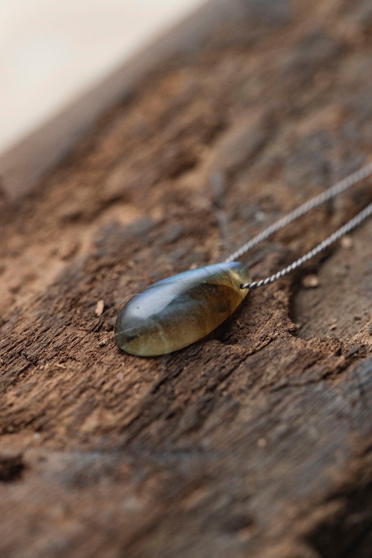 silk cord necklace (elestial quartz)