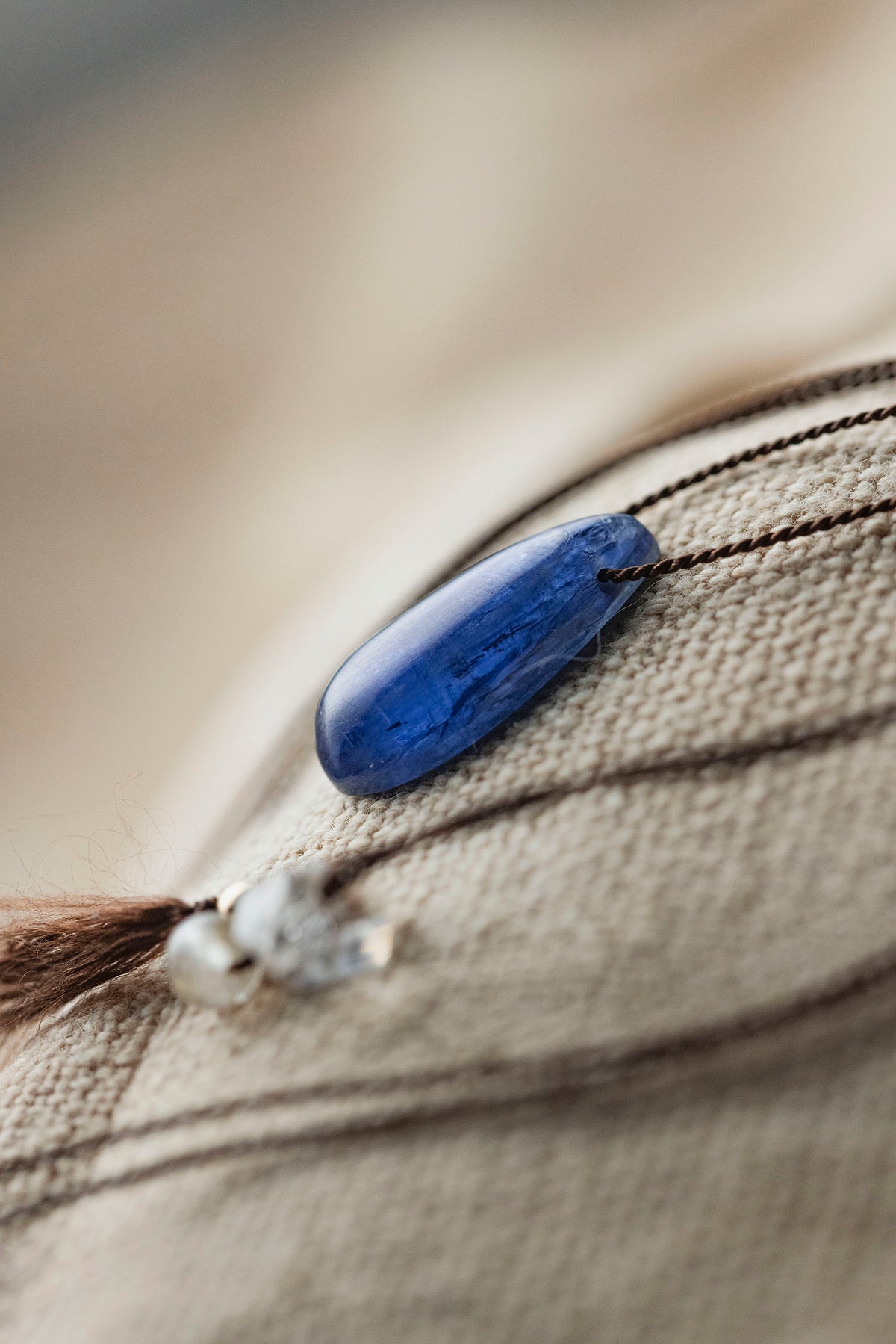 silk cord necklace (elestial quartz)