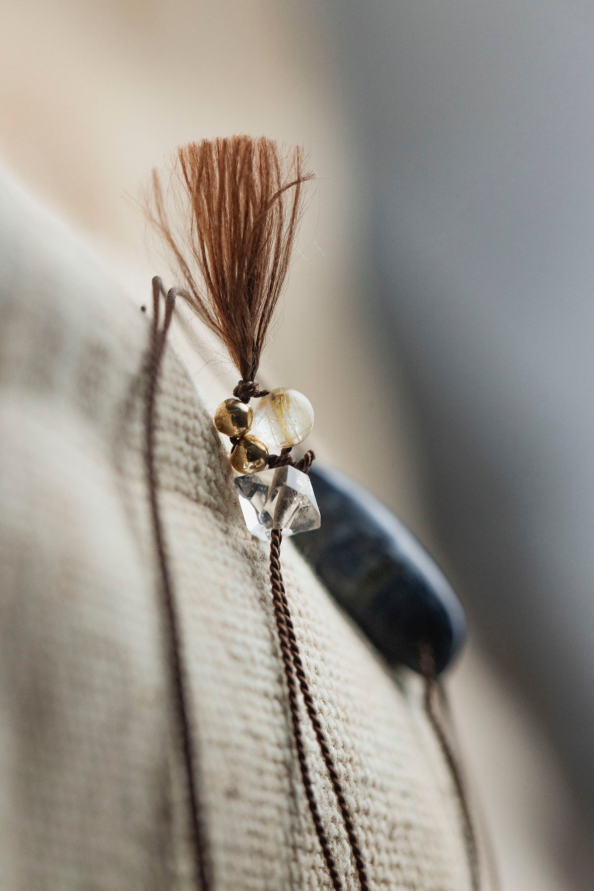 silk cord necklace (elestial quartz)