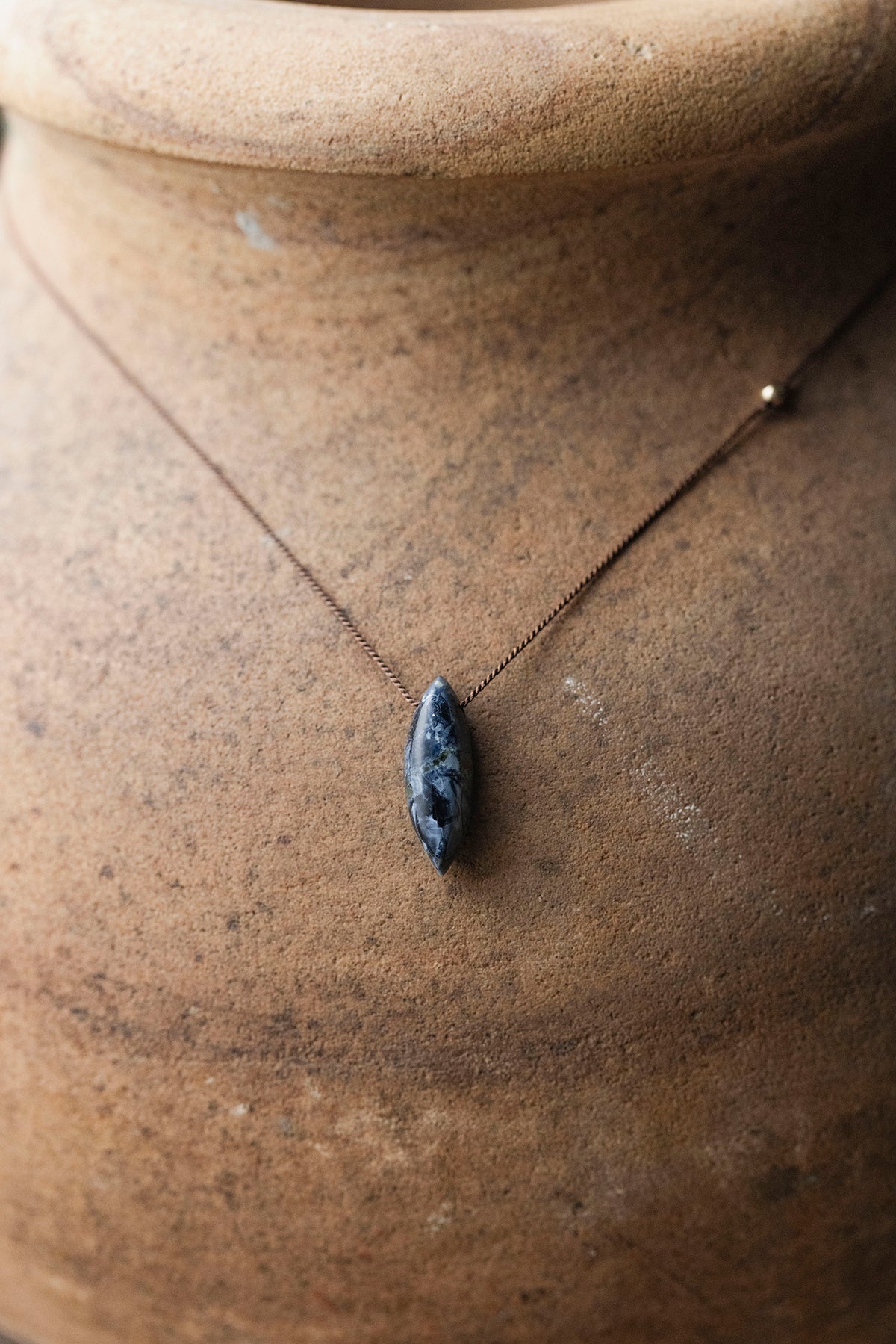silk cord necklace (elestial quartz)