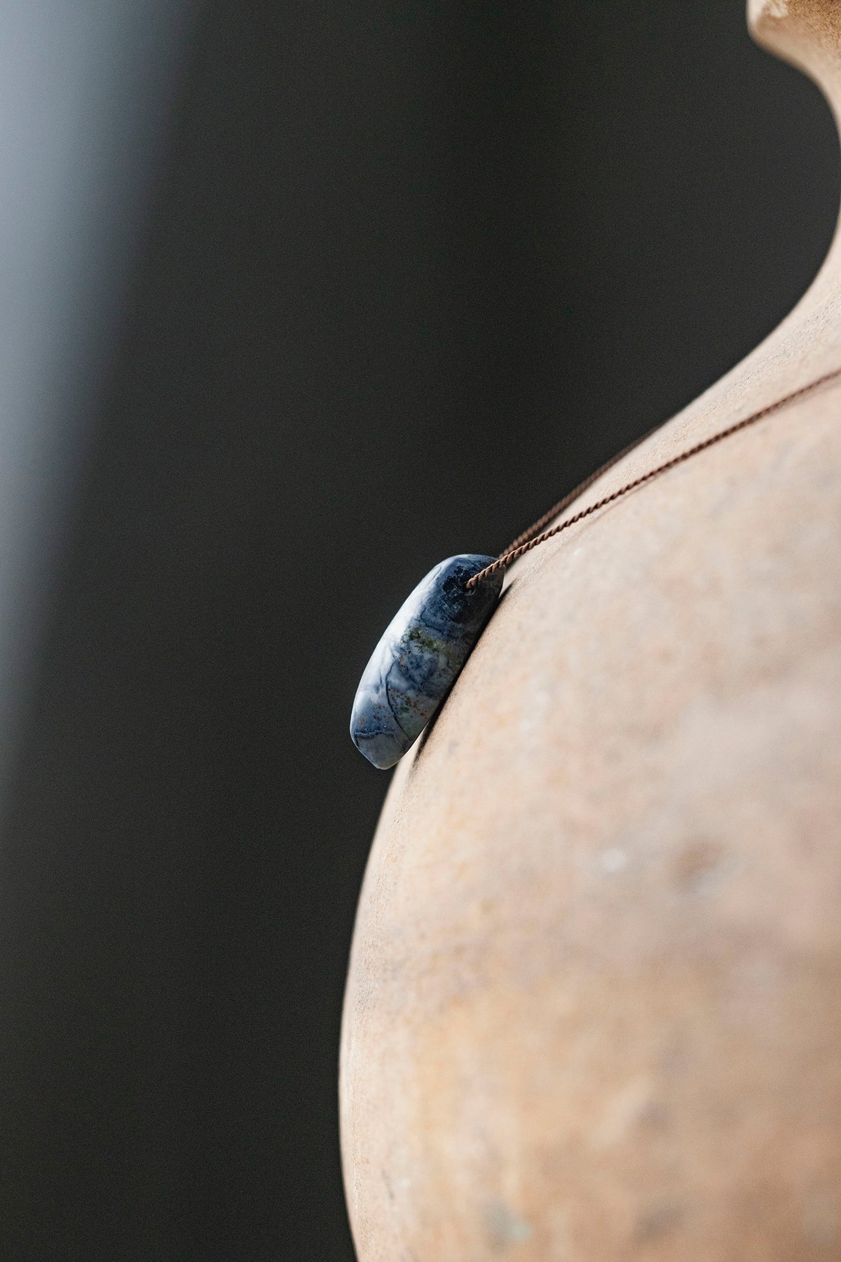 silk cord necklace (elestial quartz)