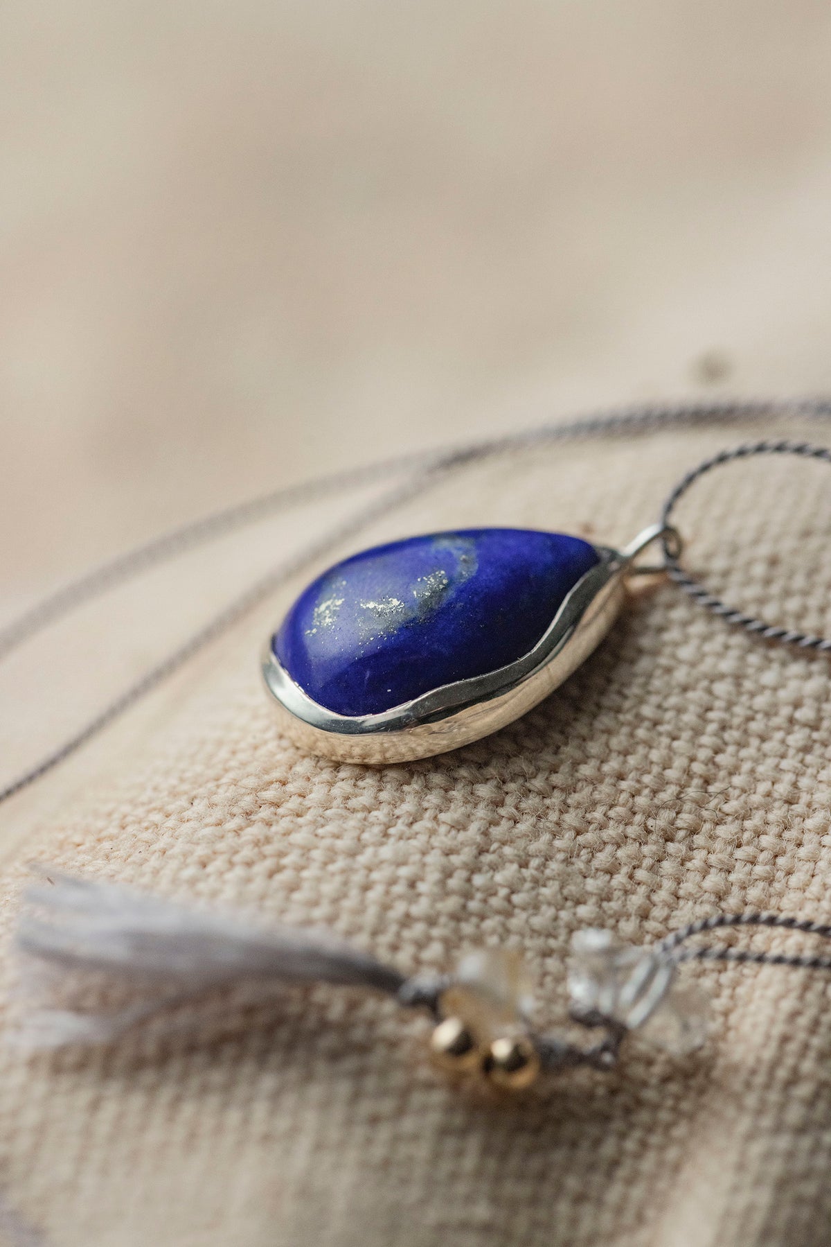 silk cord necklace (elestial quartz)