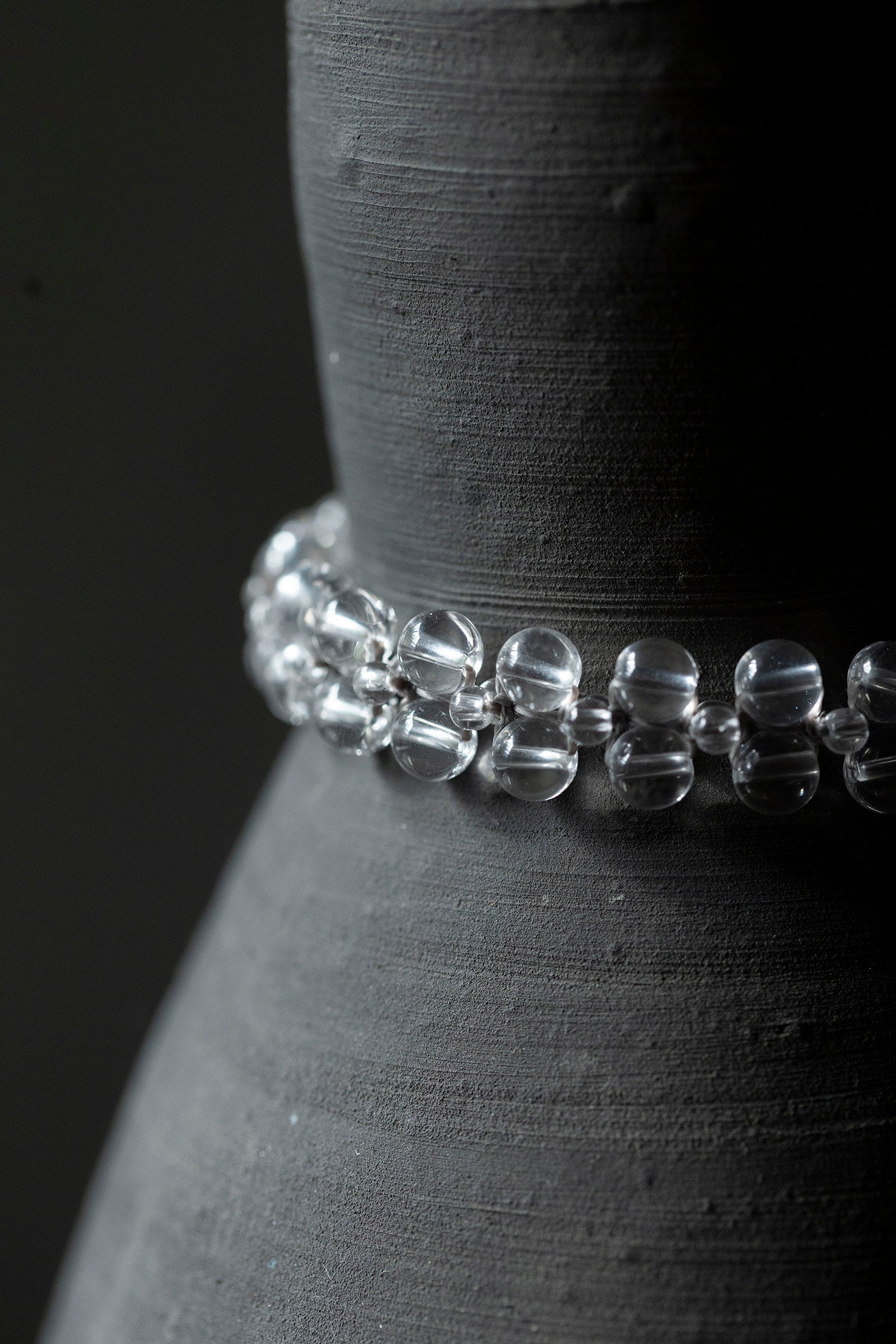 crystal beads flat  bracelet