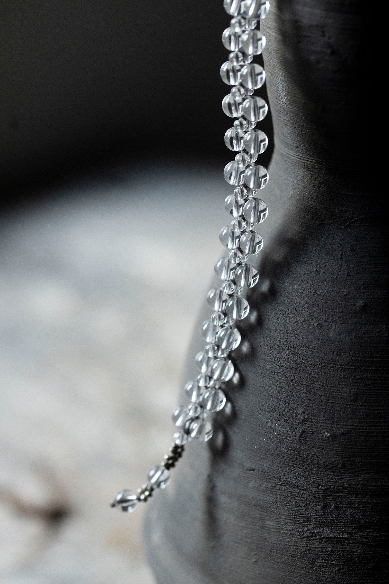 crystal beads flat  bracelet