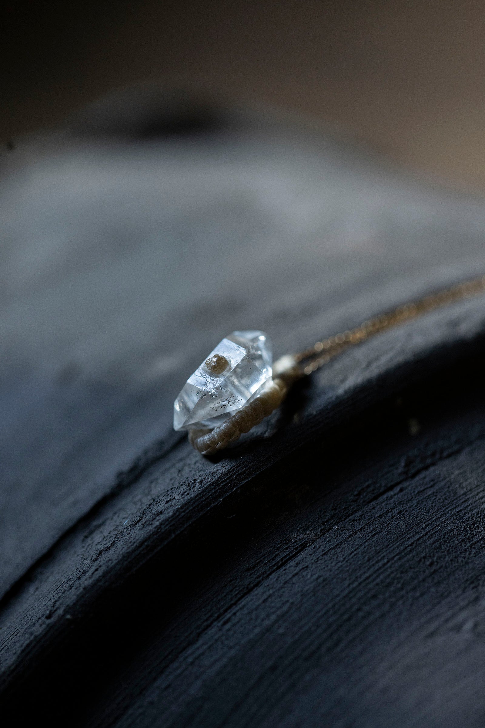 18K necklace ( quartz )